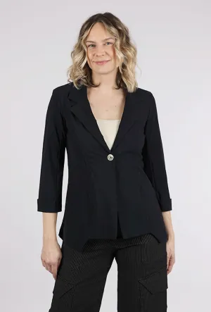 Jiffy Jacket, Black Sporty Chic Casual Fit Layer