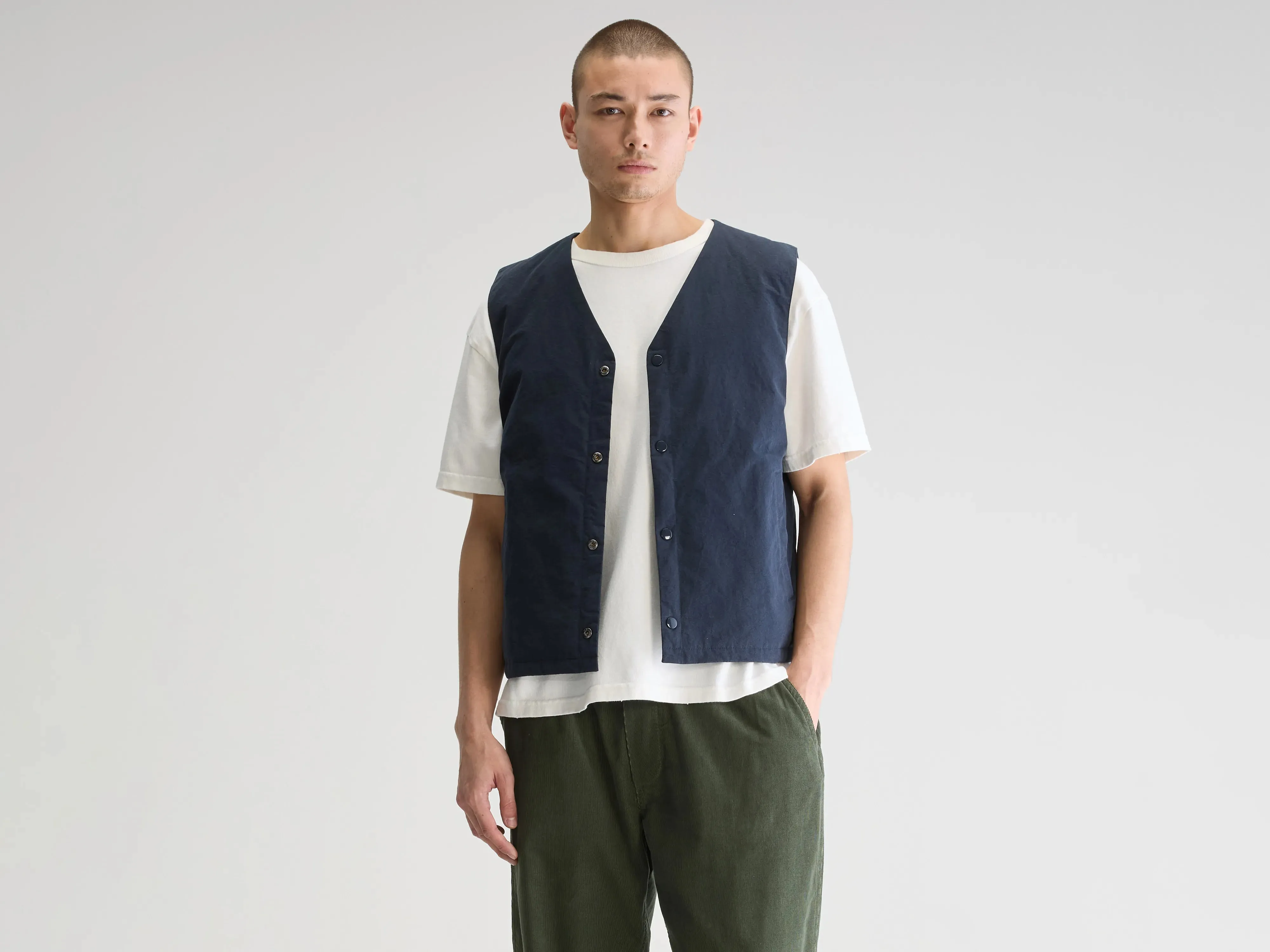 Jilet sleeveless jacket  (251 / M / NAVY) Flexible Daily Fit