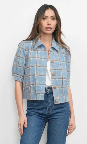 Joanne Short Sleeve Tweed PlaidJacket G257J1827