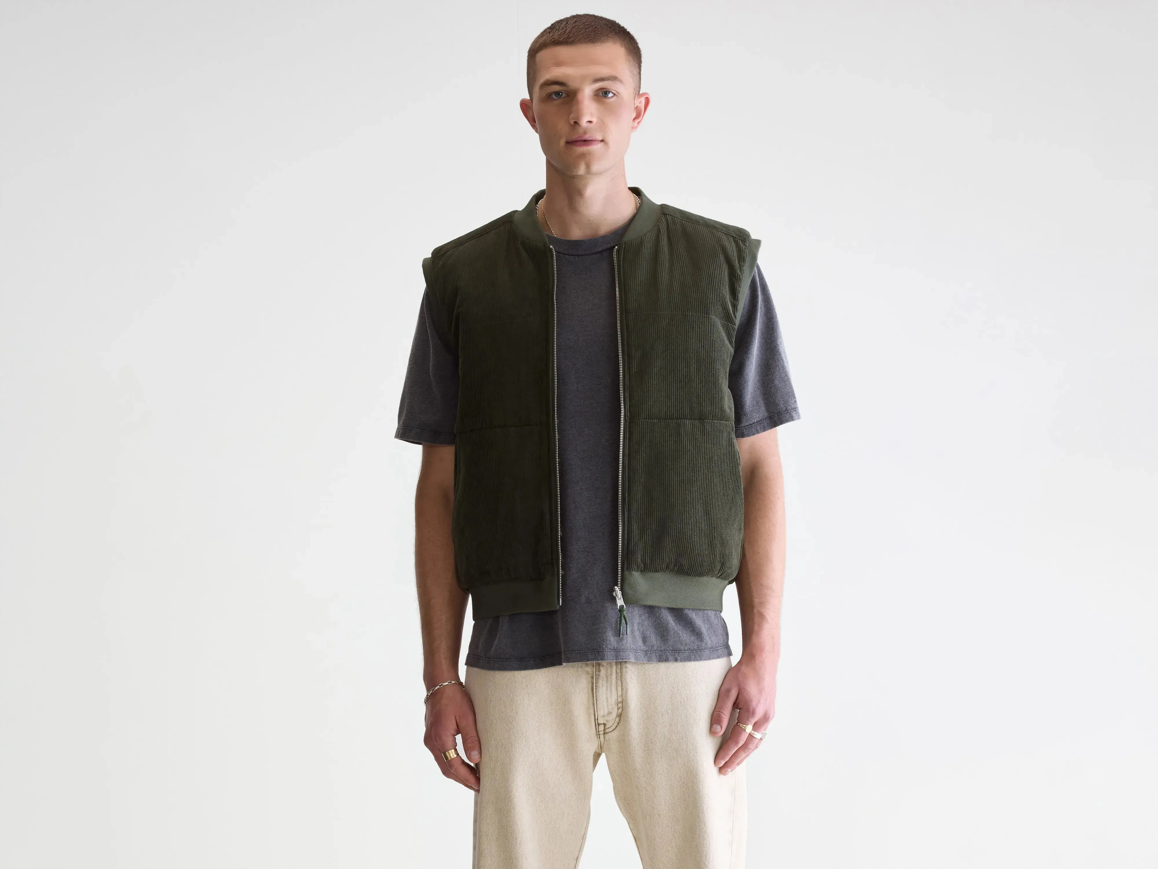 Jocko bodywarmer (252 / M / DARK OLIVE) Soft Lined Interior