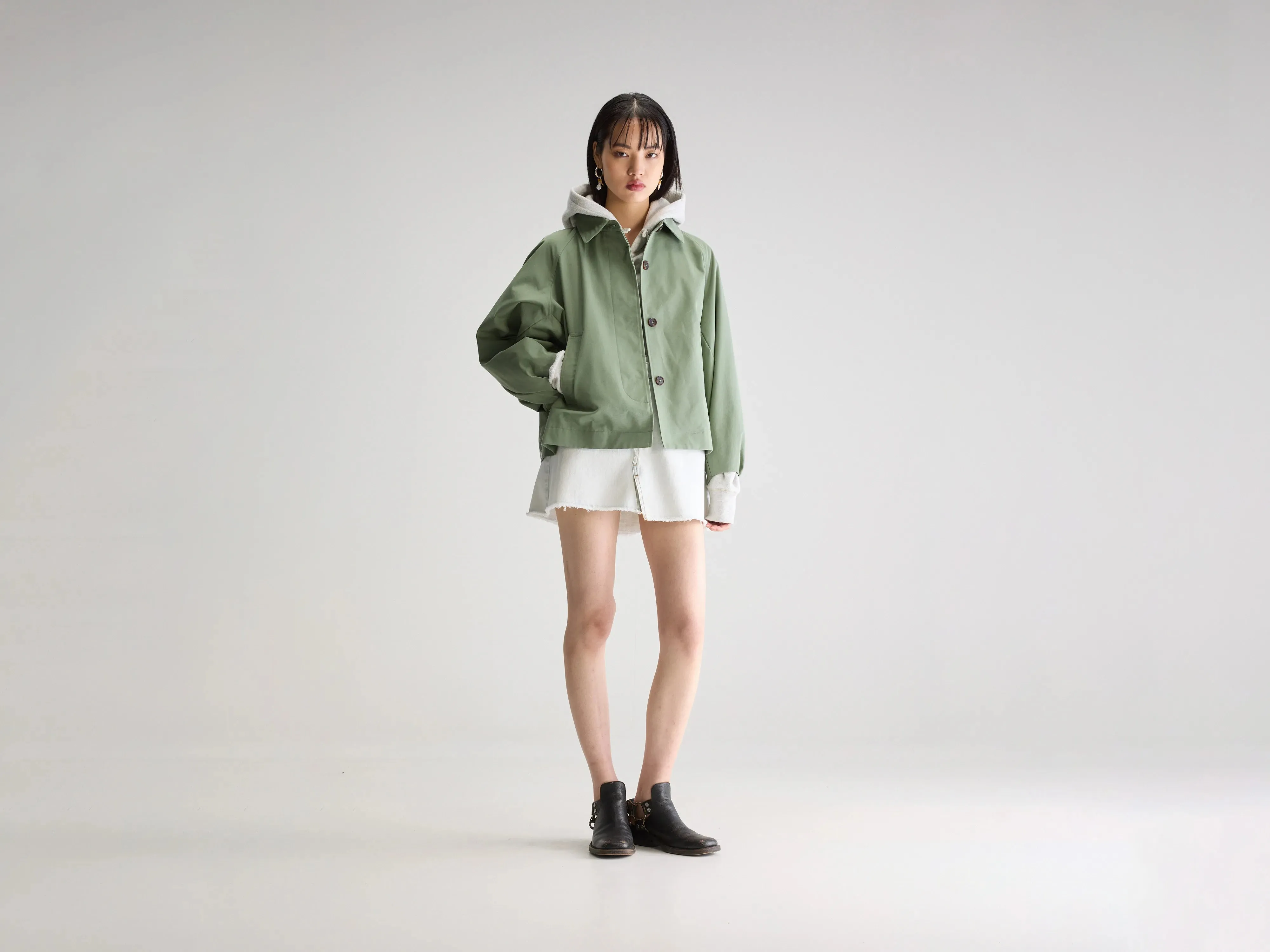 Jodie trench jacket (251 / W / EUCALYPTUS) Comfy Essentials