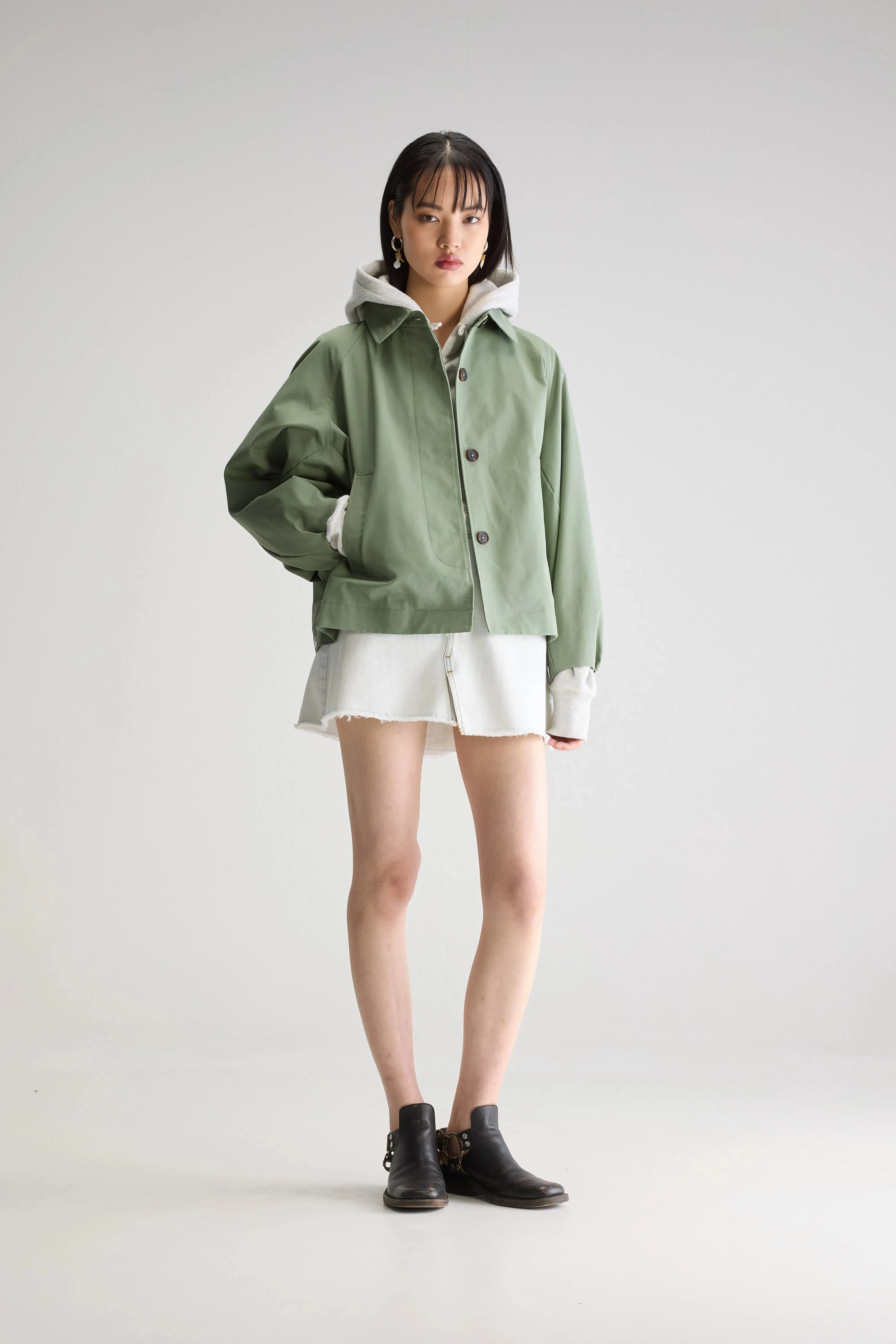 Jodie trench jacket (251 / W / EUCALYPTUS) Sleek Appeal