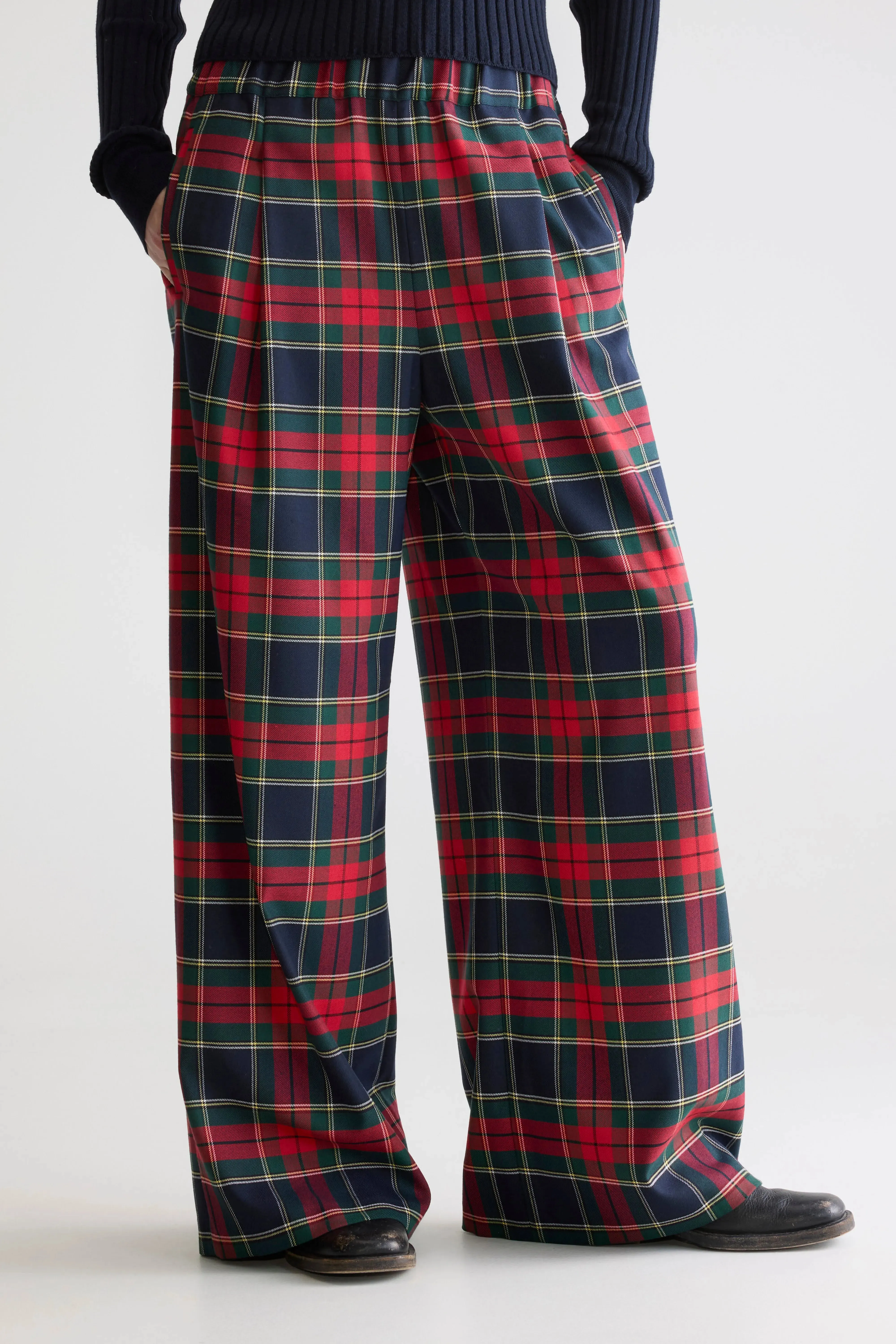Jogger Style Vespa wide trousers (252 / W / CHECK B)
