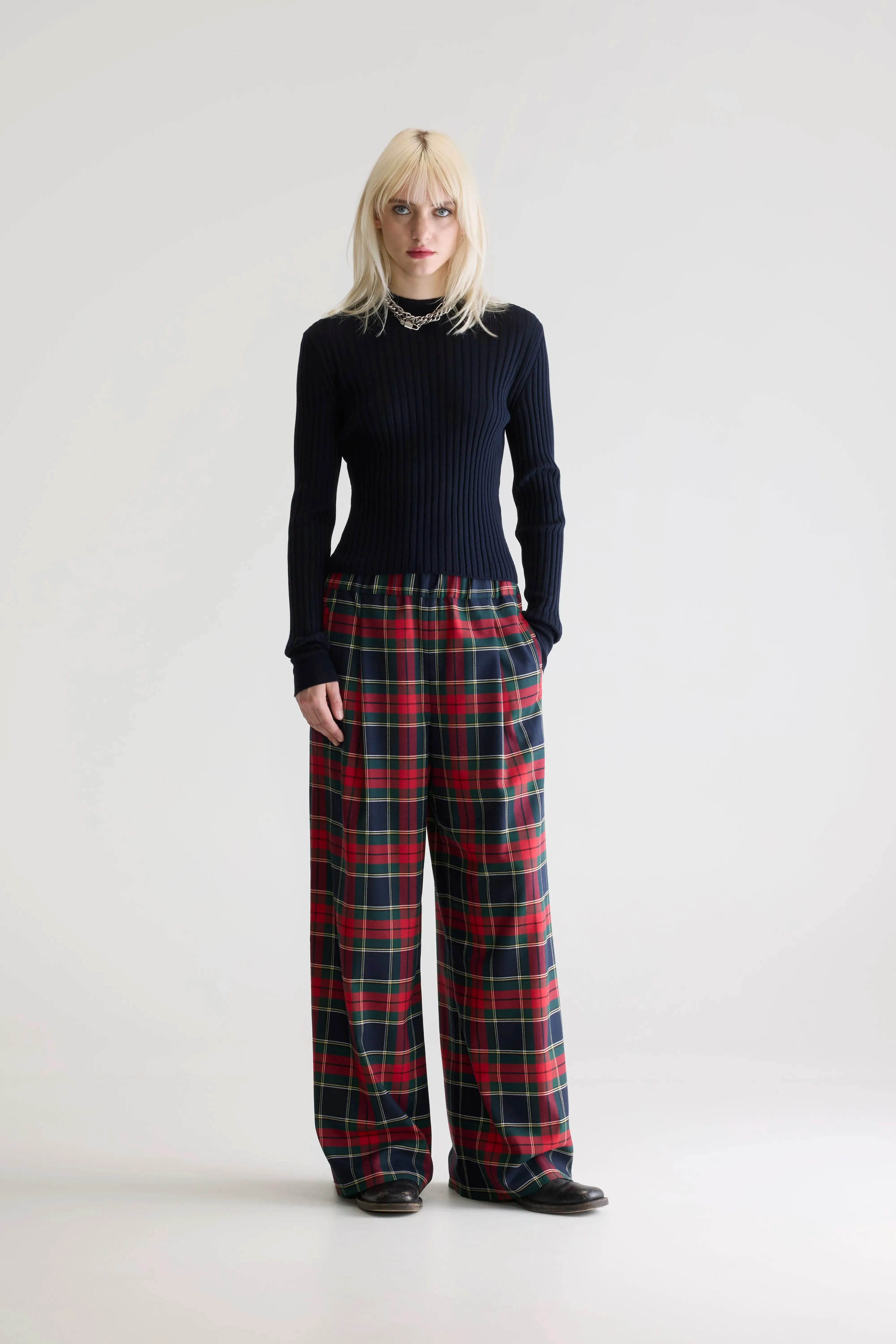Jogger Style Vespa wide trousers (252 / W / CHECK B)