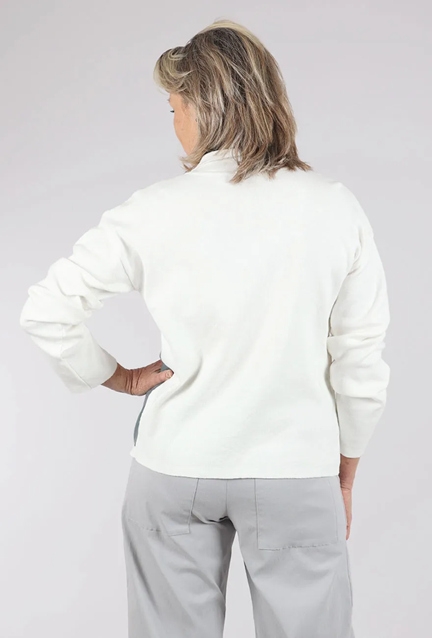 Johnny Collar Sweater, Latte/Gray Fine Touch