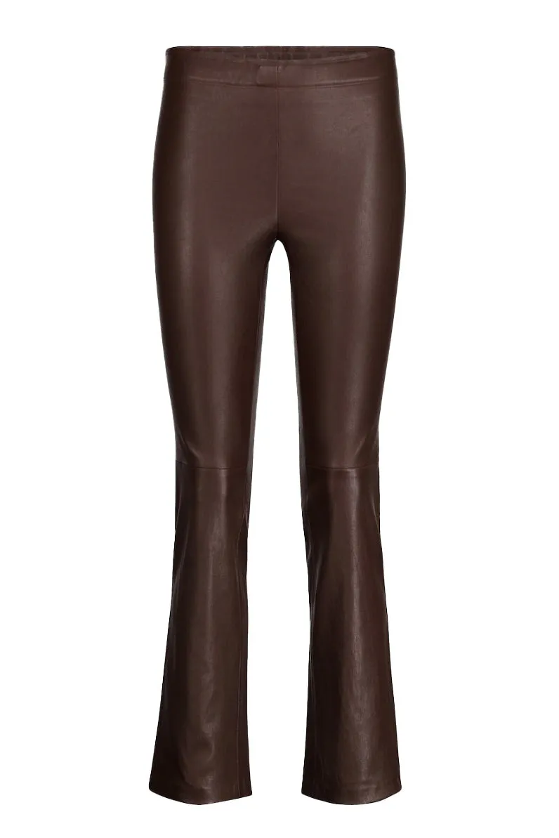 JP Twenty Brown Leather Pants Refined Twist