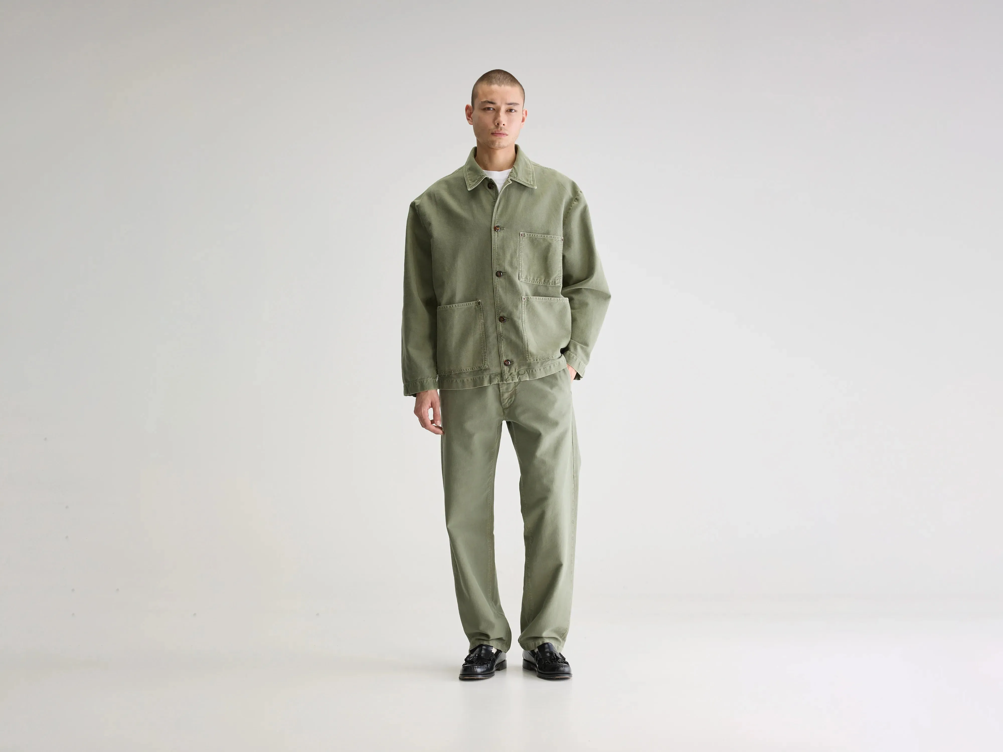 Kadillac regular jacket (251 / M / DUSTY OLIVE) Fur Trim Adjustable Fit Design