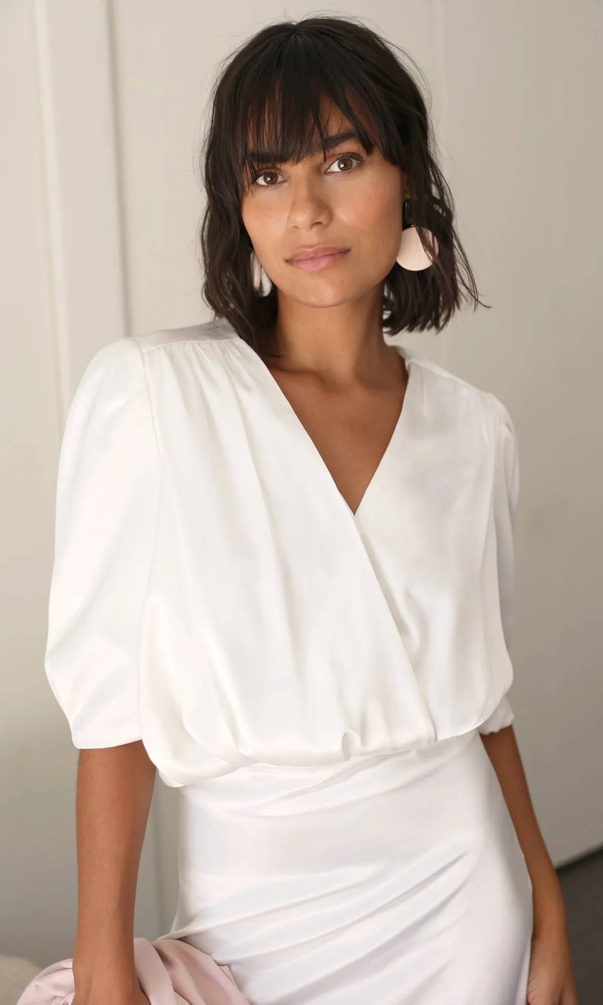 Karis Short Sleeve Blouse Soft Colors