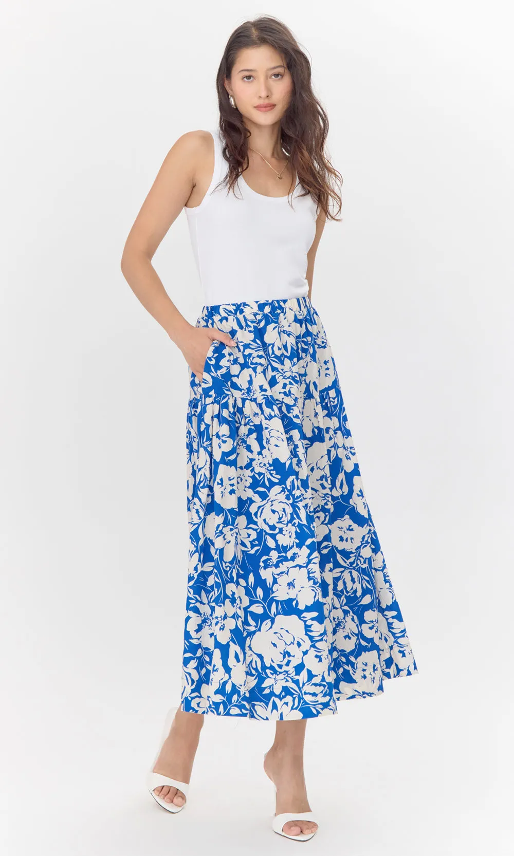 Kelda Drop Waist Print Maxi Skirt Durable Fit