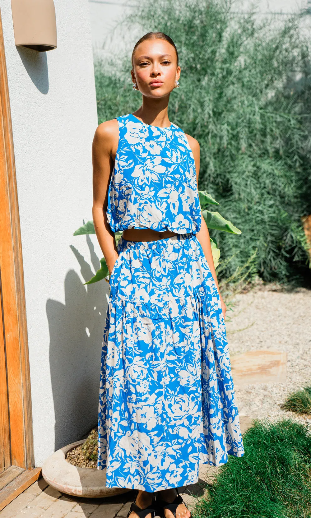 Kelda Drop Waist Print Maxi Skirt Durable Fit