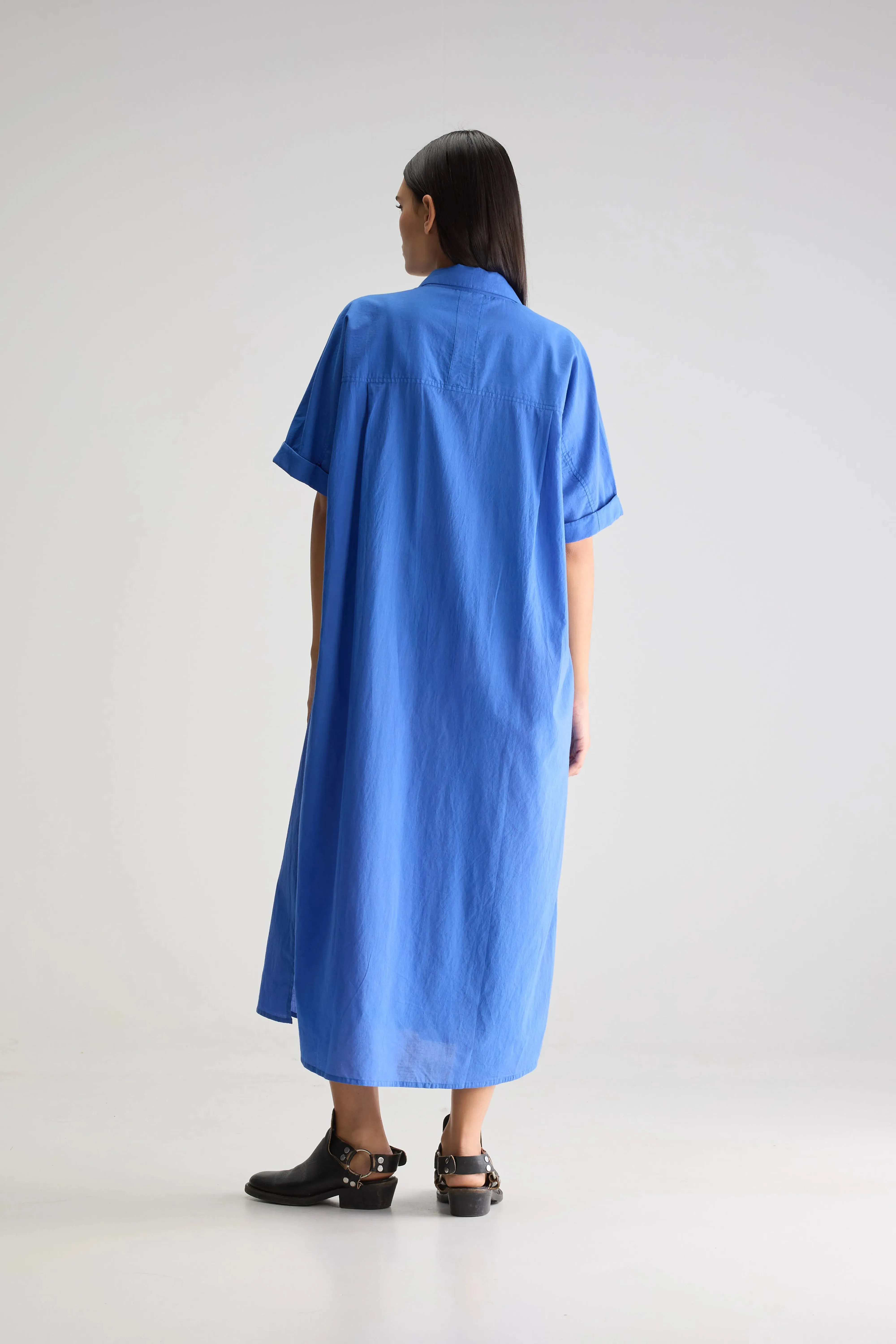 Keren long shirt dress (251 / W / IRIS BLOOM) Smart Clothing