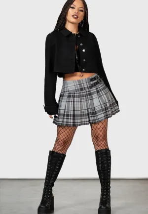 Killstar - Bat Girl Mini Grey Tartan - Skirt Fresh Fit Iconic Style
