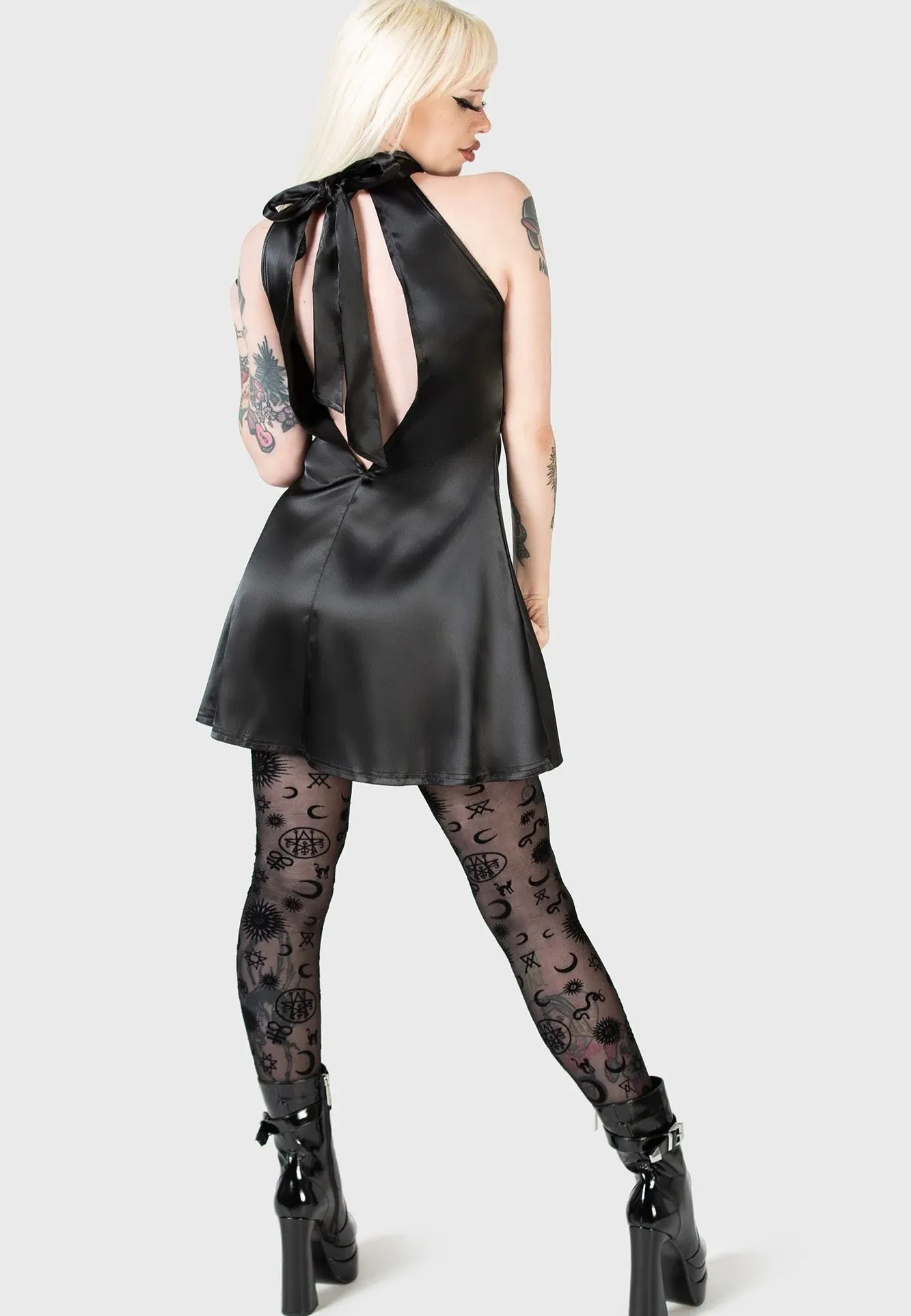 Killstar - Elveena Black Medusa Mini Black - Dress Box Pleats