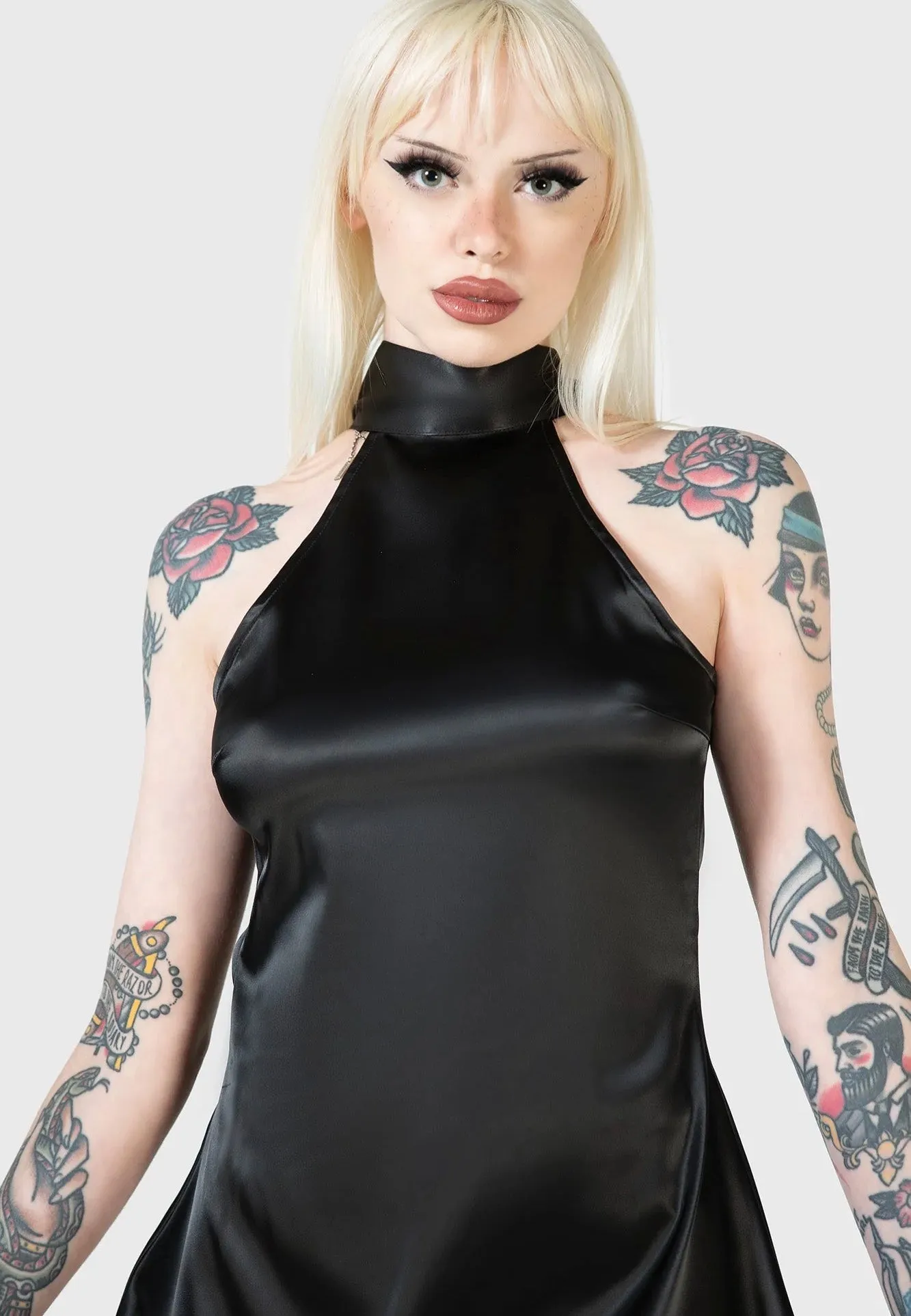 Killstar - Elveena Black Medusa Mini Black - Dress Box Pleats