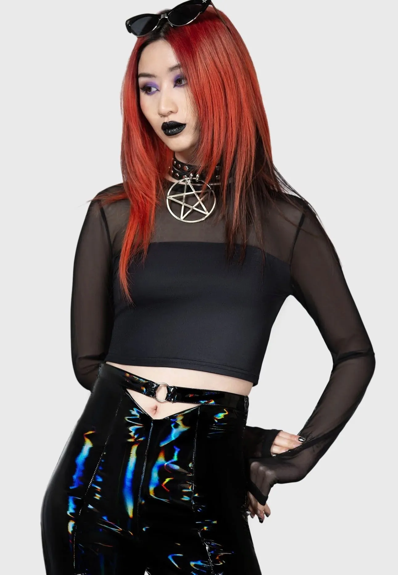 Killstar - Ghoul Sweat Crop Black - Top Fire retardant