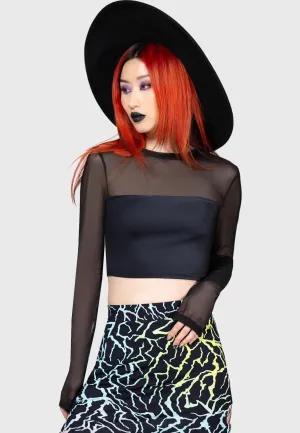 Killstar - Ghoul Sweat Crop Black - Top Impact - resistant air based