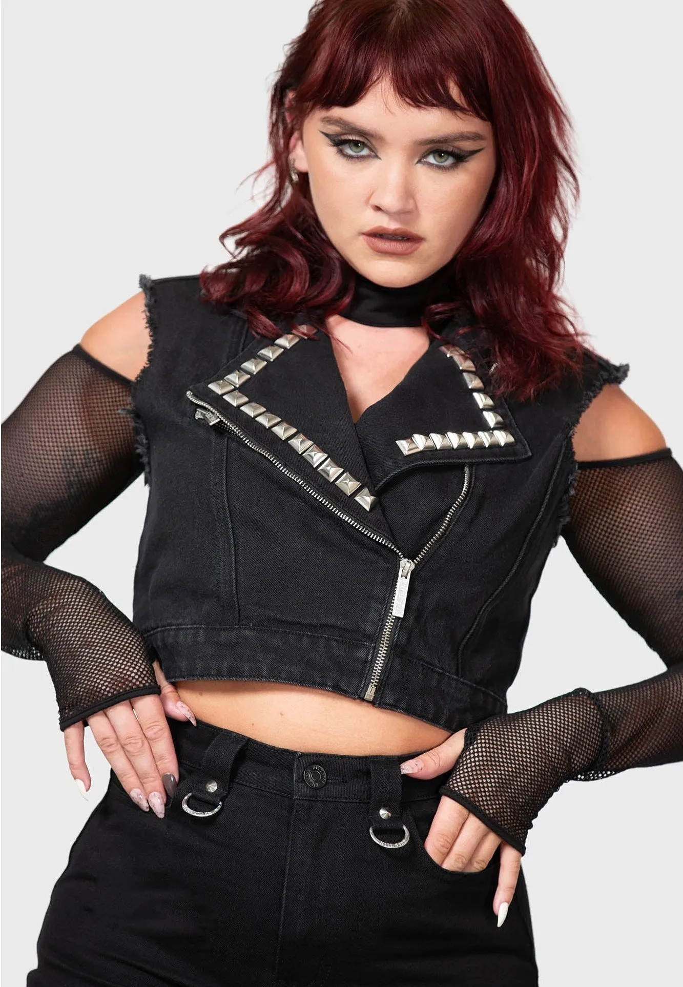 Killstar - Heaven2Hell Denim Black - Vest Lightweight Wear