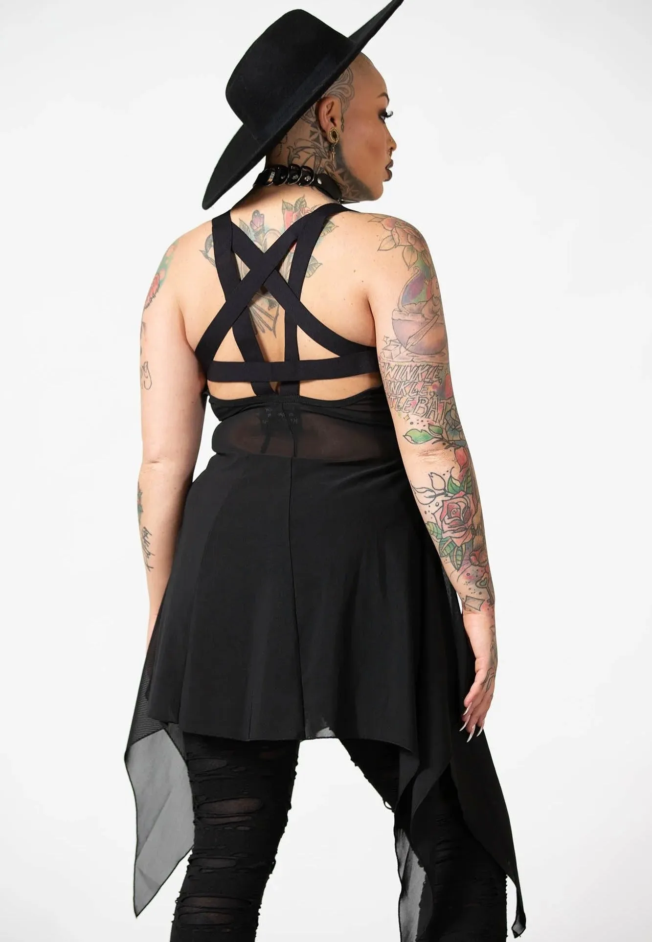 Killstar - Lilith's Blood Mesh Tunic Black - Top Urban Coolness