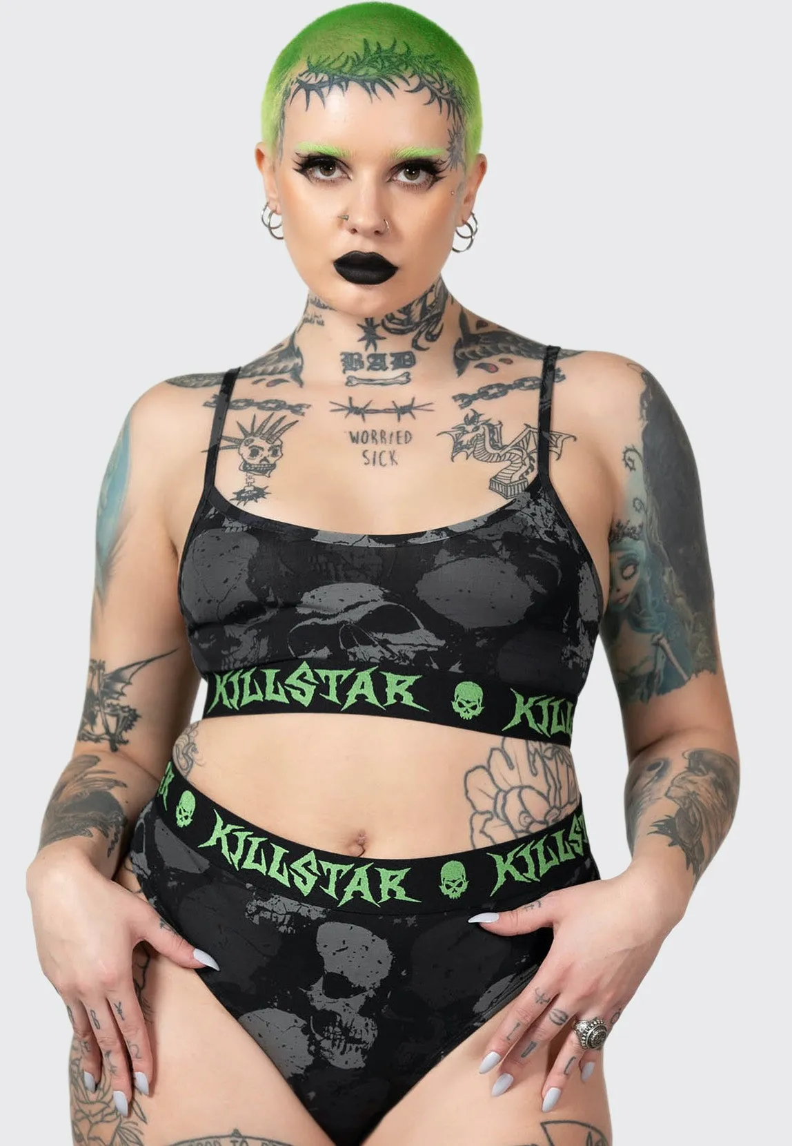 Killstar - Tzompantli Crop Black - Bra Modern Shape
