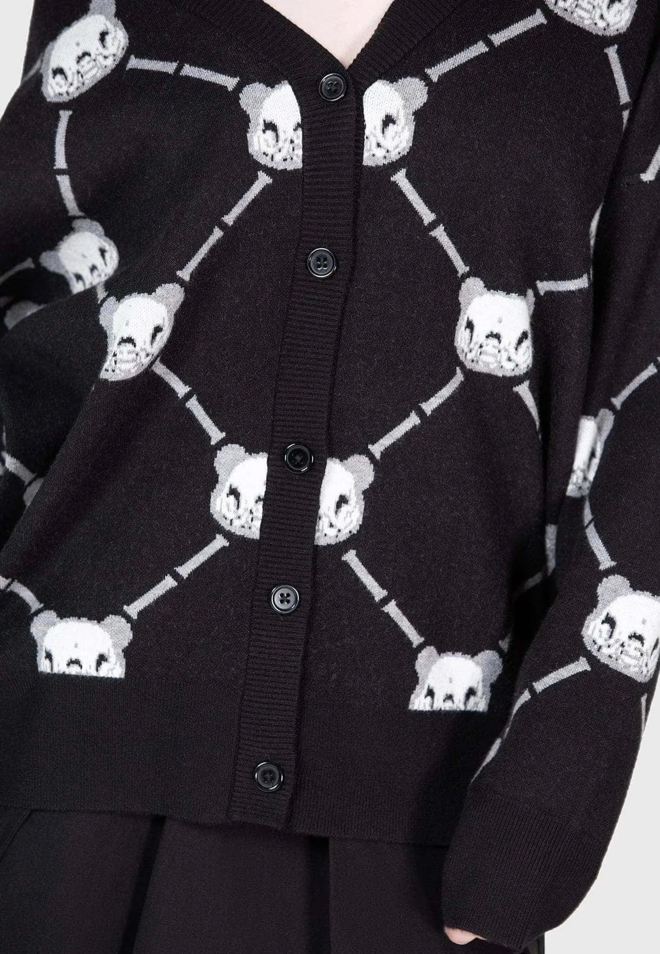 Killstar x Gloomy Bear - Bone To Pick Black - Cardigan Beret