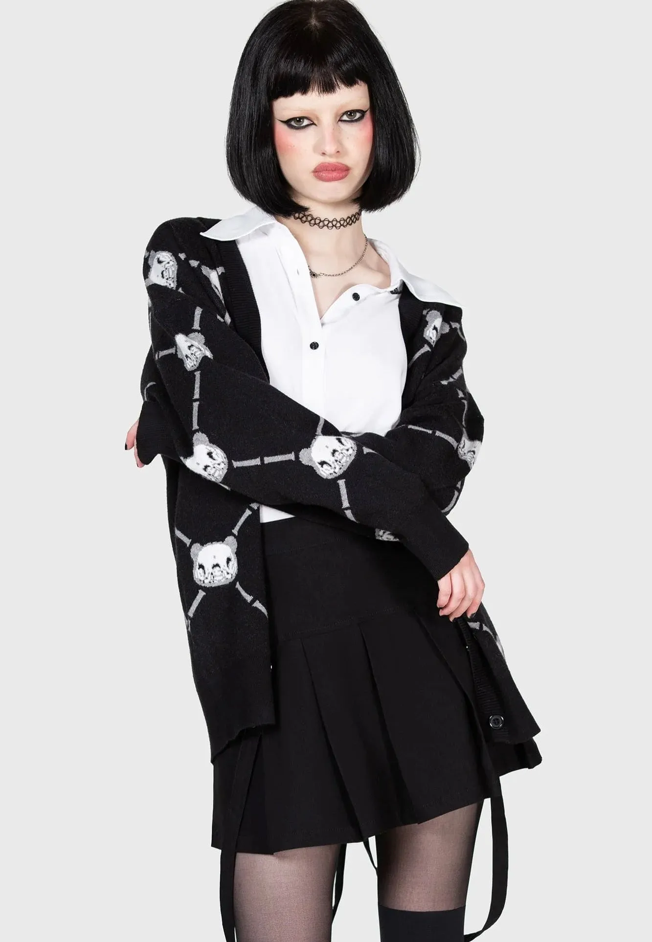 Killstar x Gloomy Bear - Bone To Pick Black - Cardigan Beret