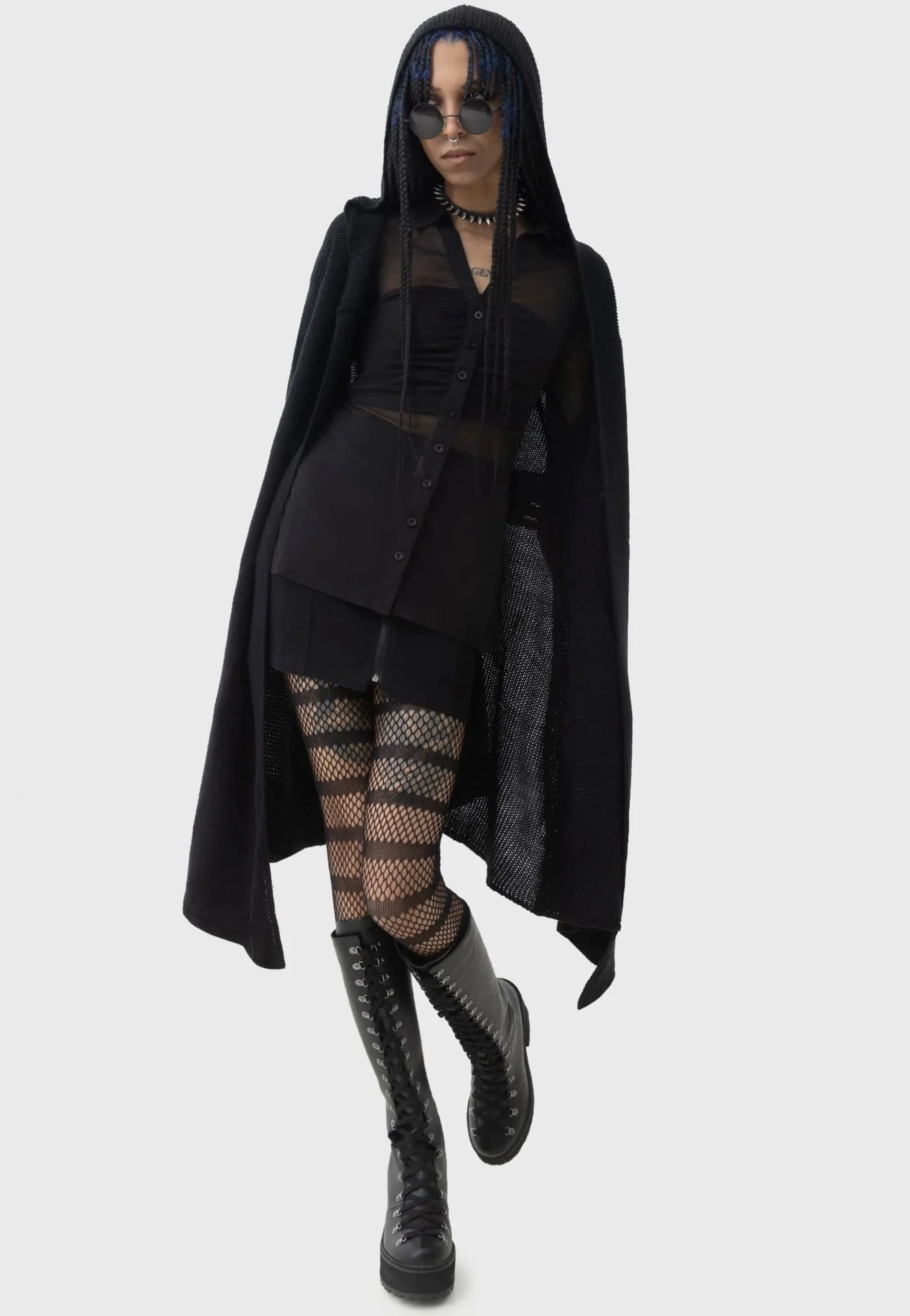 Save second - hand Killstar x Kihilist - Last Quarter Hooded Black - Cardigan