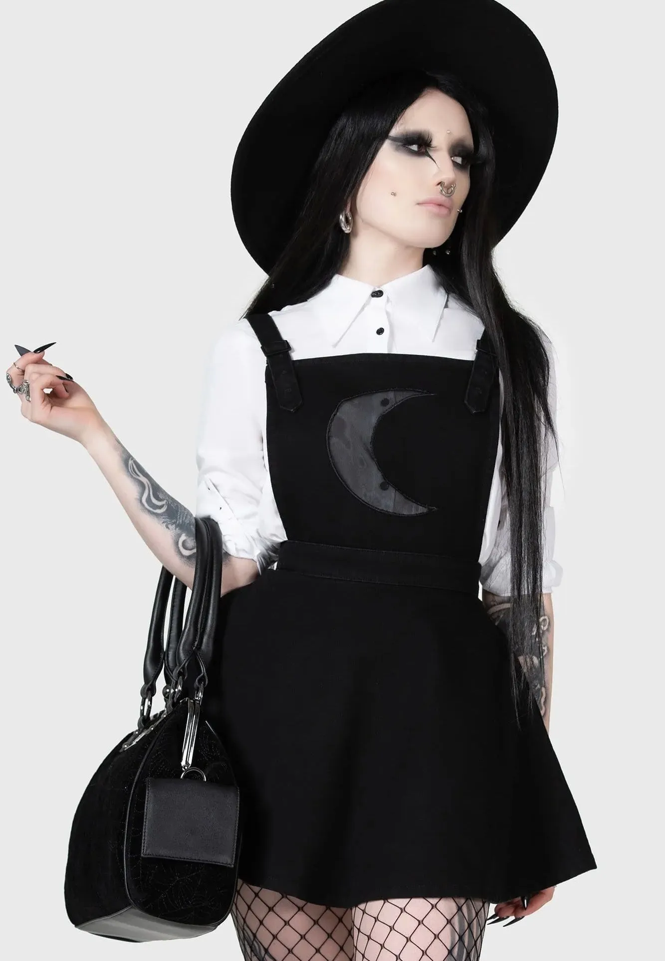 Killstar x Kihilist - Luna Orb Pinafore Black - Dress Lounge Wear