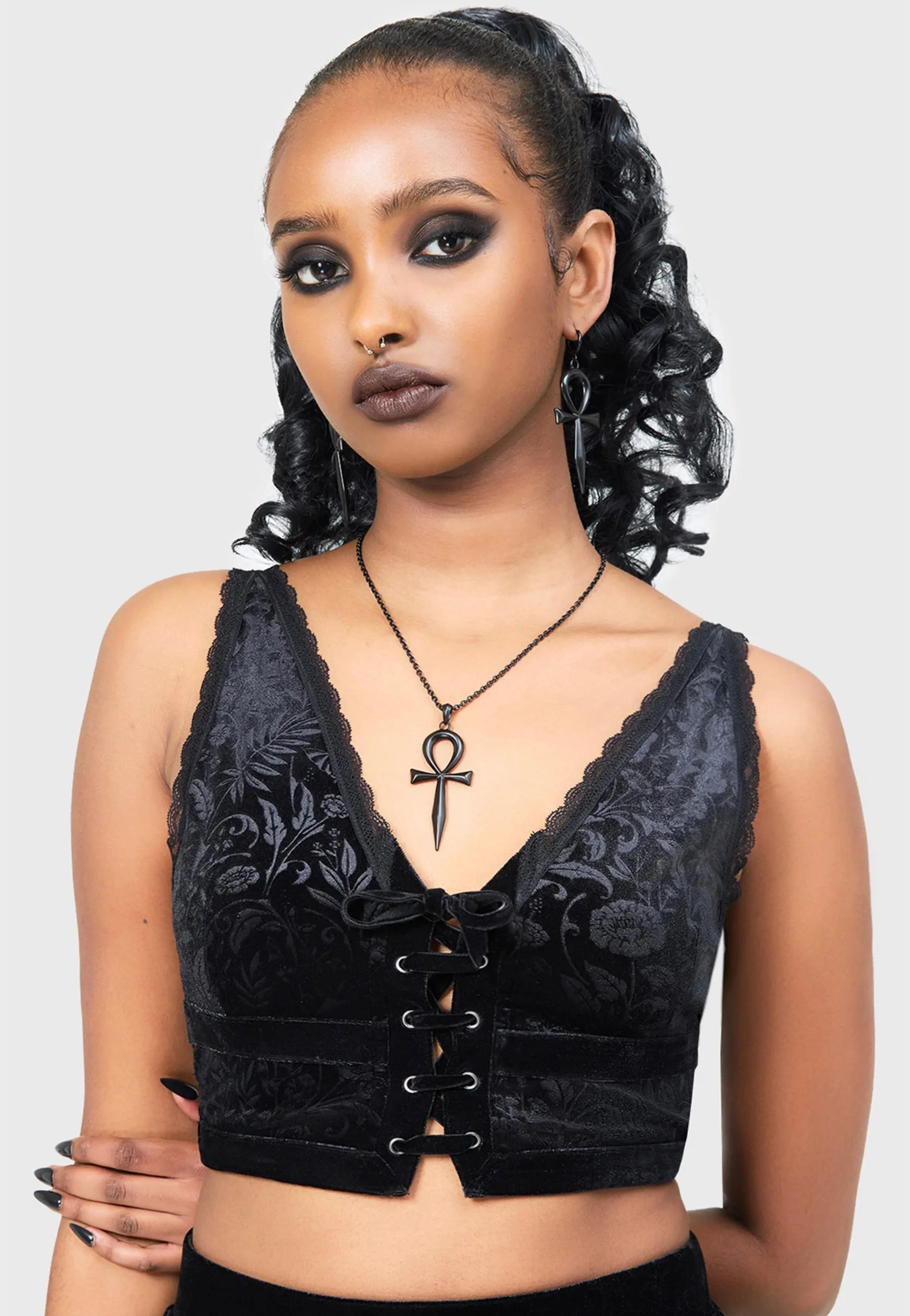 Killstar x Moonbloom - Vipers Nest Black - Bra Minimal Cut