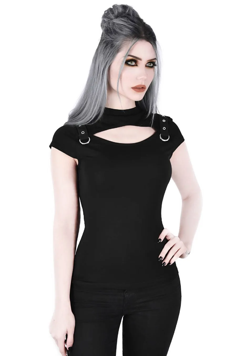 Killstar - Xara Keyhole Black - Top Sturdy military training