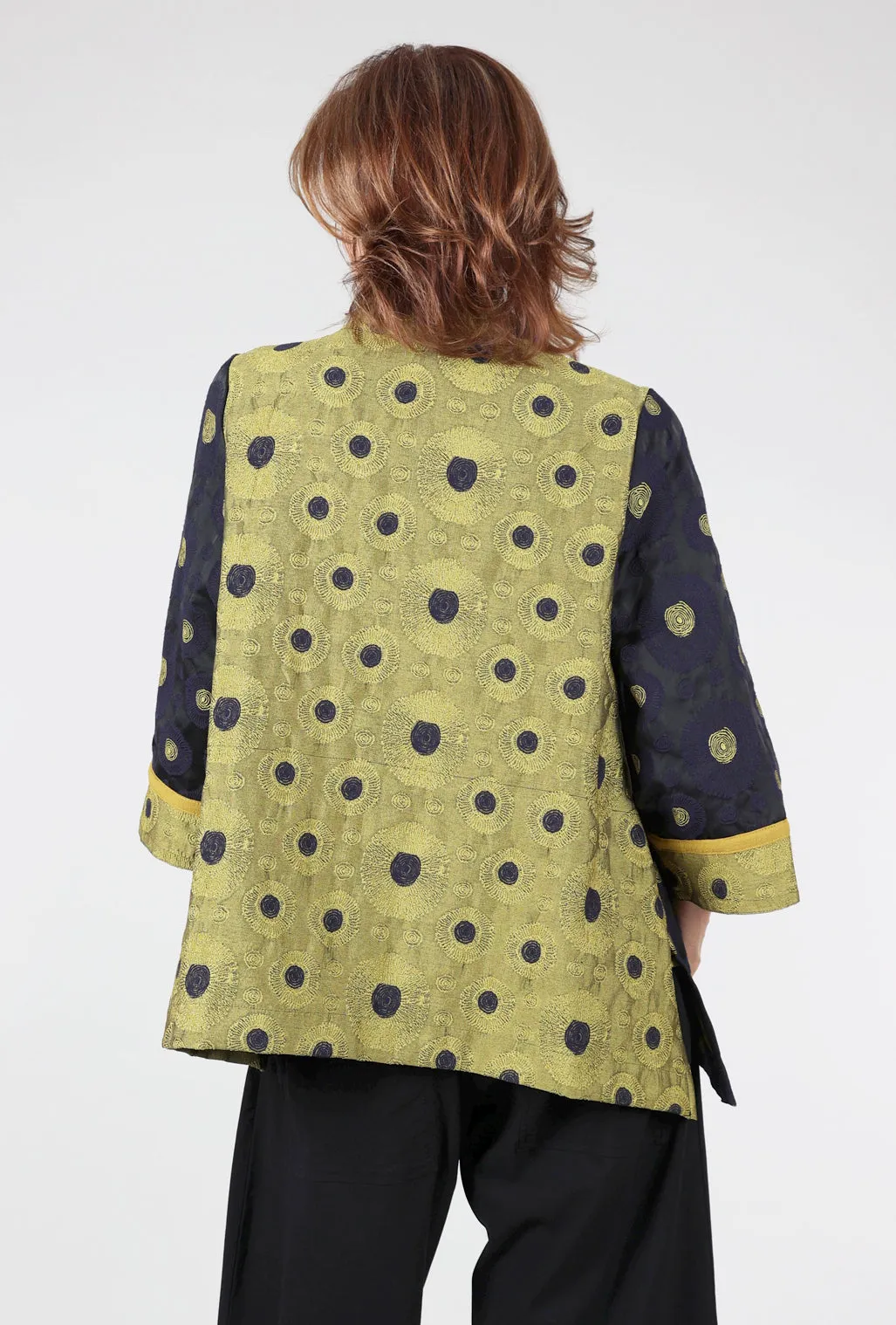 Kimono Event Jacket, Navy/Kiwi Modern Shield