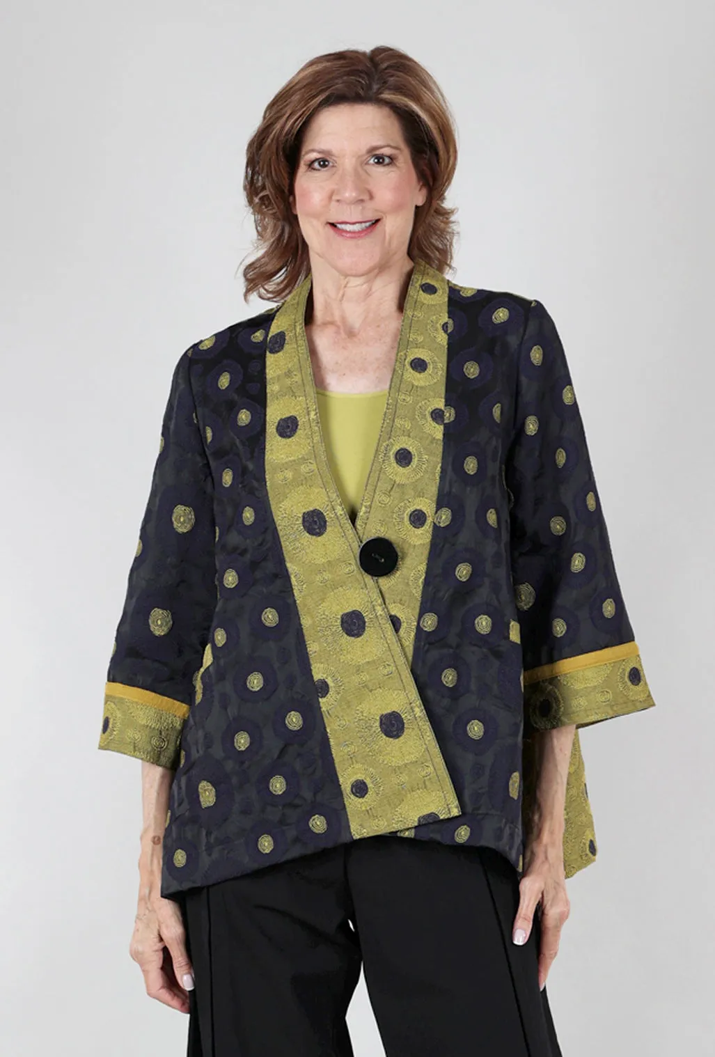 Price Antiperspirant Kimono Event Jacket, Navy/Kiwi