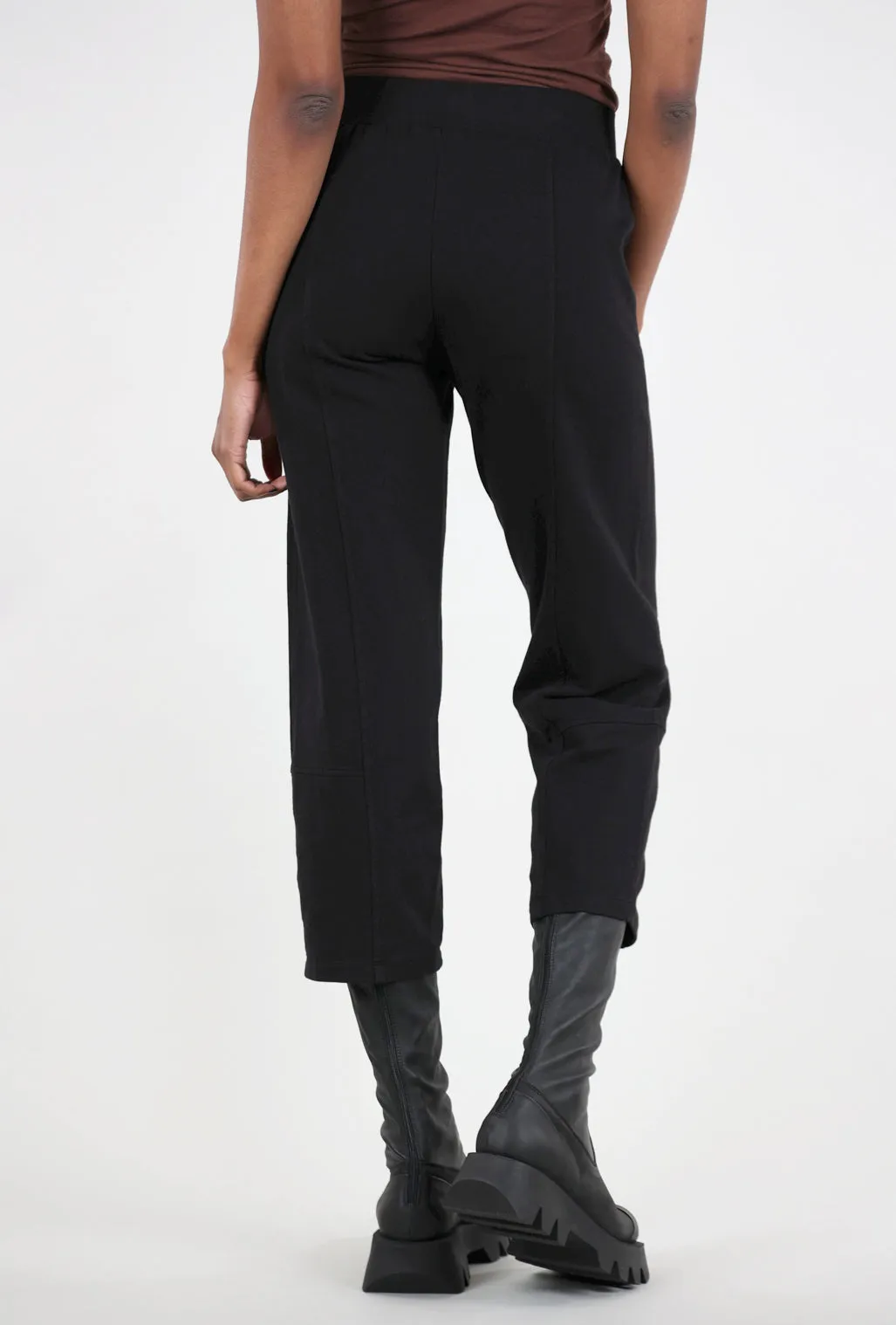 Knit Lantern Ankle Pants, Black Bold Style