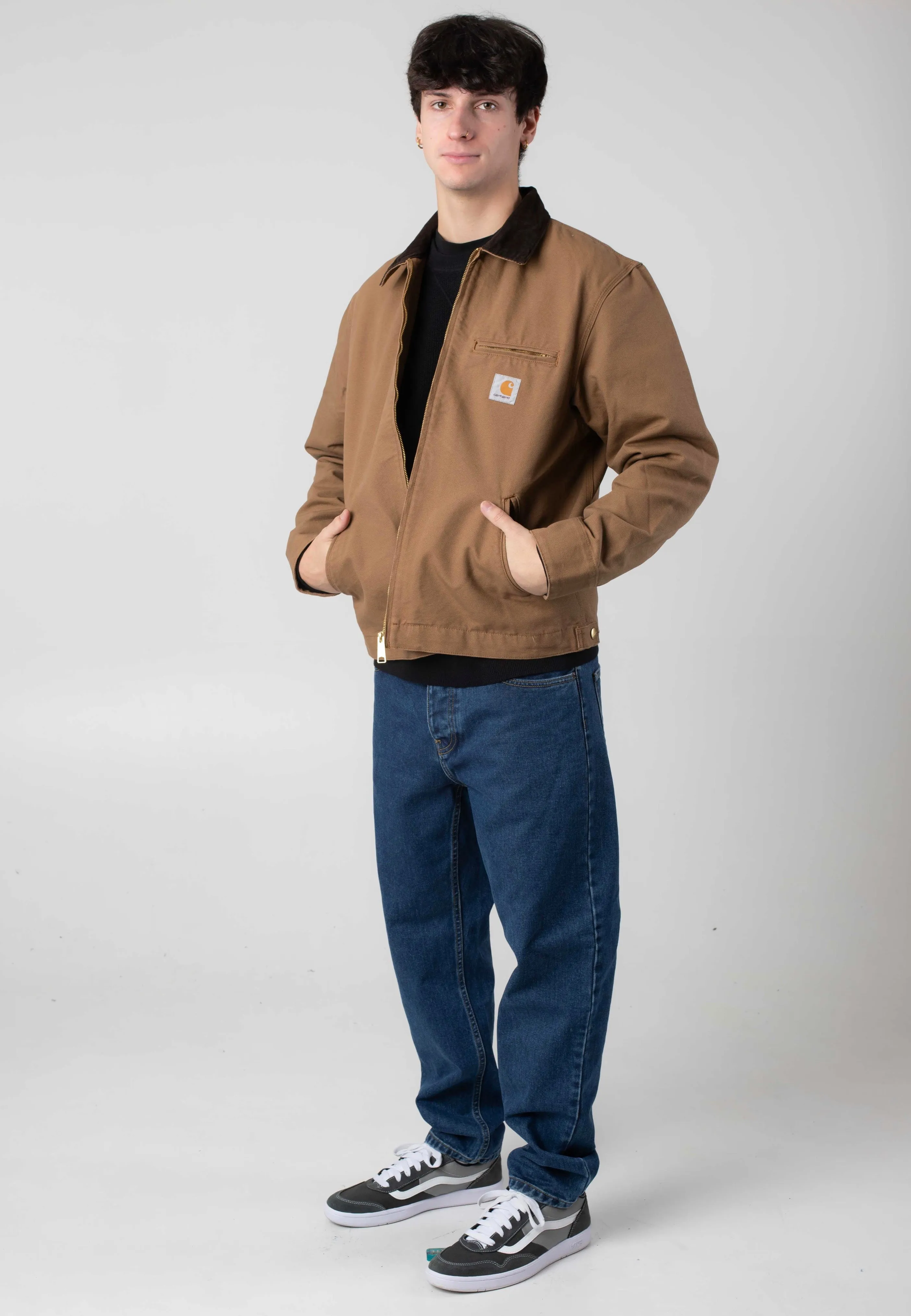 Lace Details Carhartt WIP - Detroit Rinsed Hamilton Brown/Tobacco - Jacket