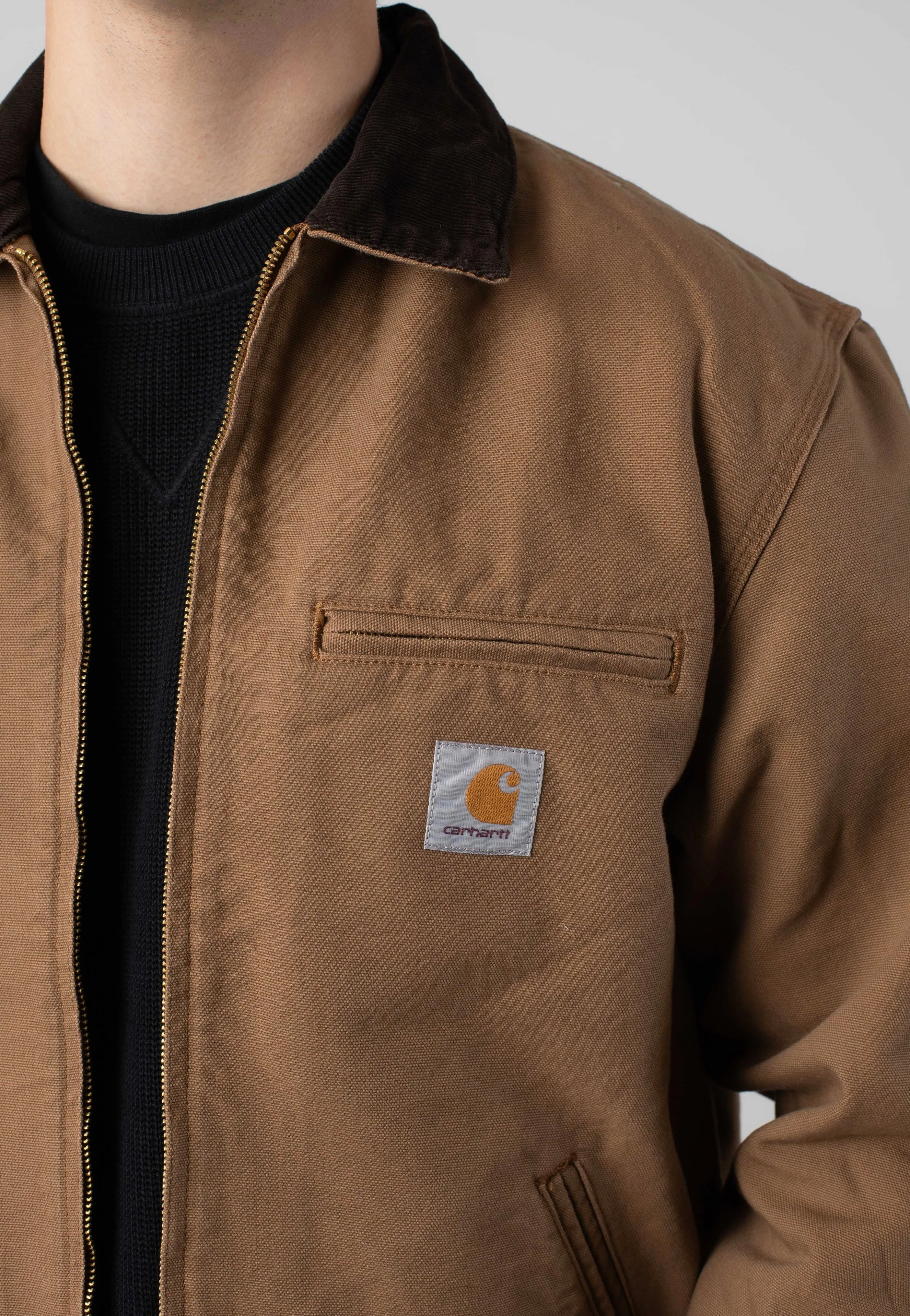 Lace Details Carhartt WIP - Detroit Rinsed Hamilton Brown/Tobacco - Jacket