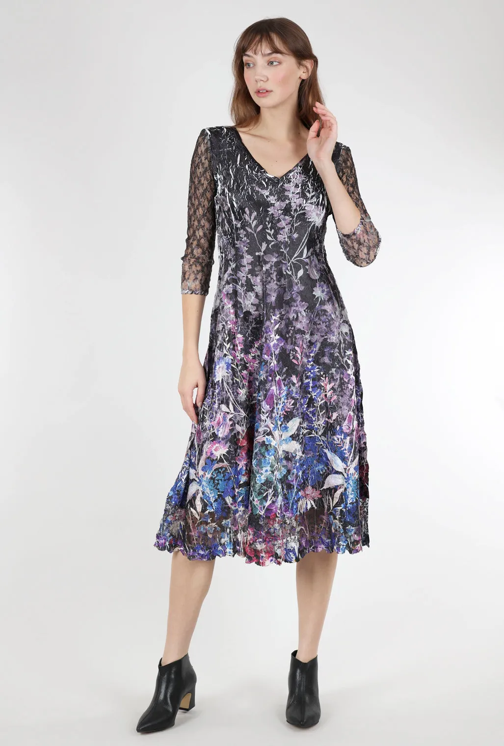 Lace-Sleeve Monarch Dress, Garden Sheath Shape