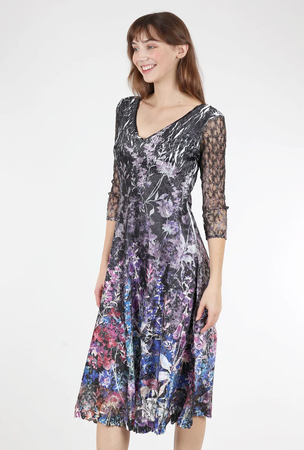 Lace-Sleeve Monarch Dress, Garden Sheath Shape