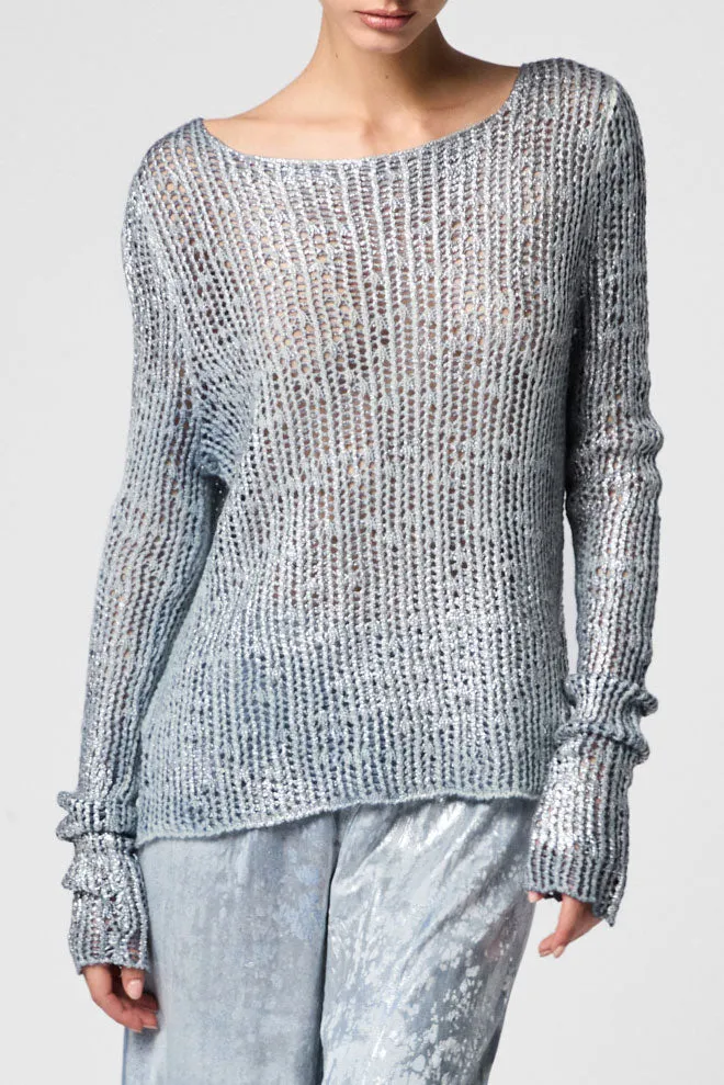 Perfect Layer Warm Touch Laminated Titanium Pullover