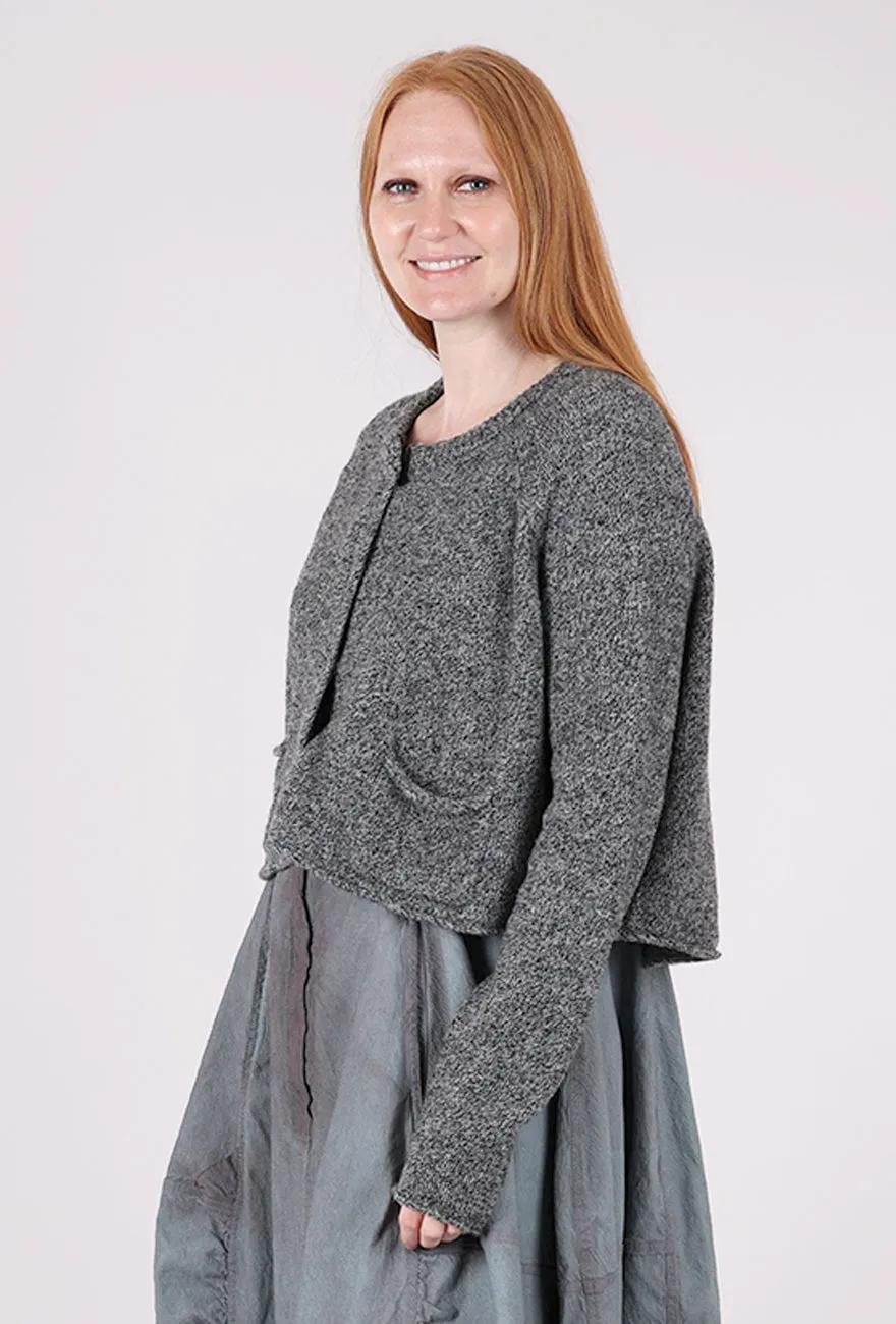 Lantern sleeve Baby Pocket Cardie, Dark Gray