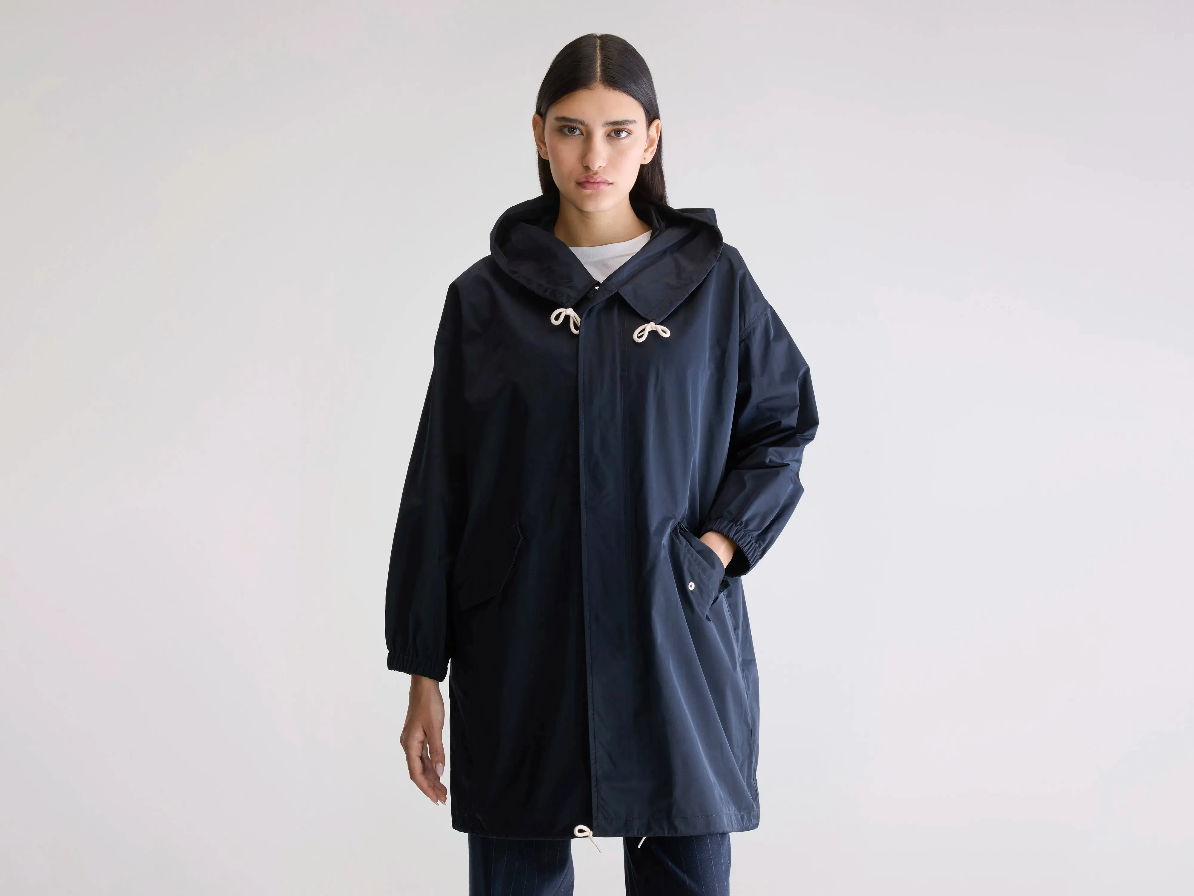 Laos hooded parka (242 / W / NAVY) Chill Commute Fit