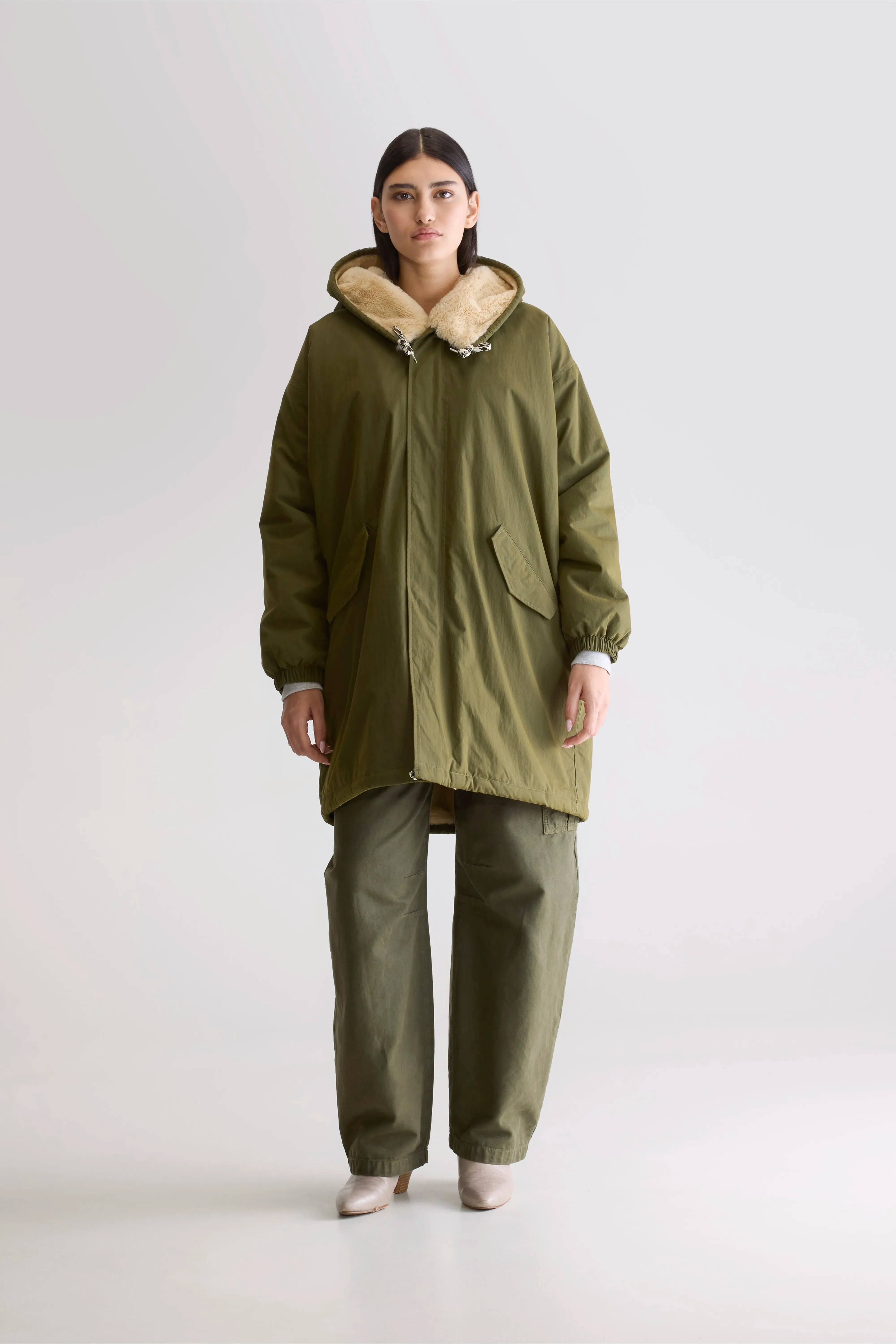 Laos hooded parka (242 / W / OLIVE) Versatile Fit Style