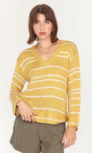Larissa Stripe Sweater Comfortable knit outerwear All-season knitwear