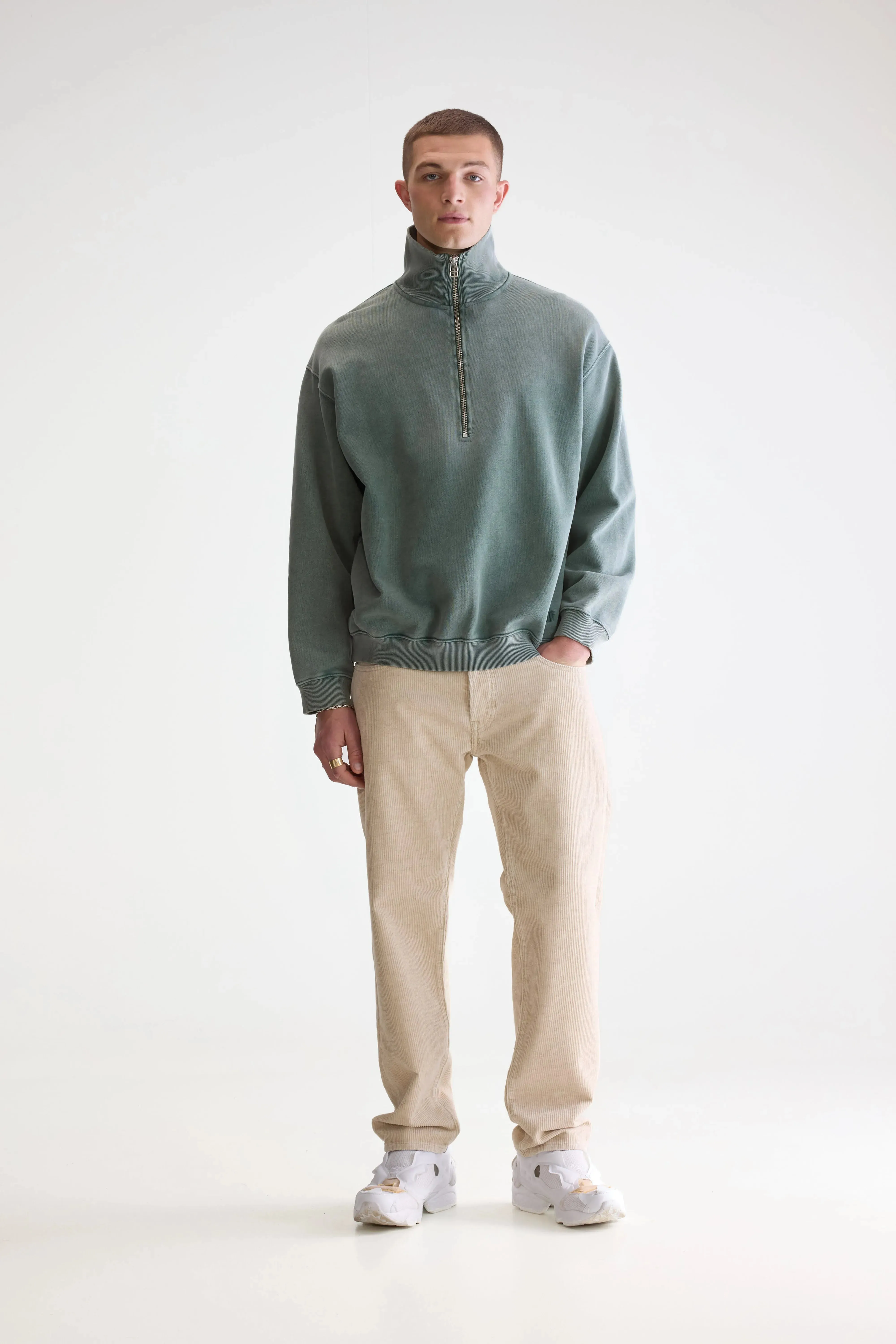 Layer Essential Fabro half-zip sweatshirt (252 / M / BOTTLE)