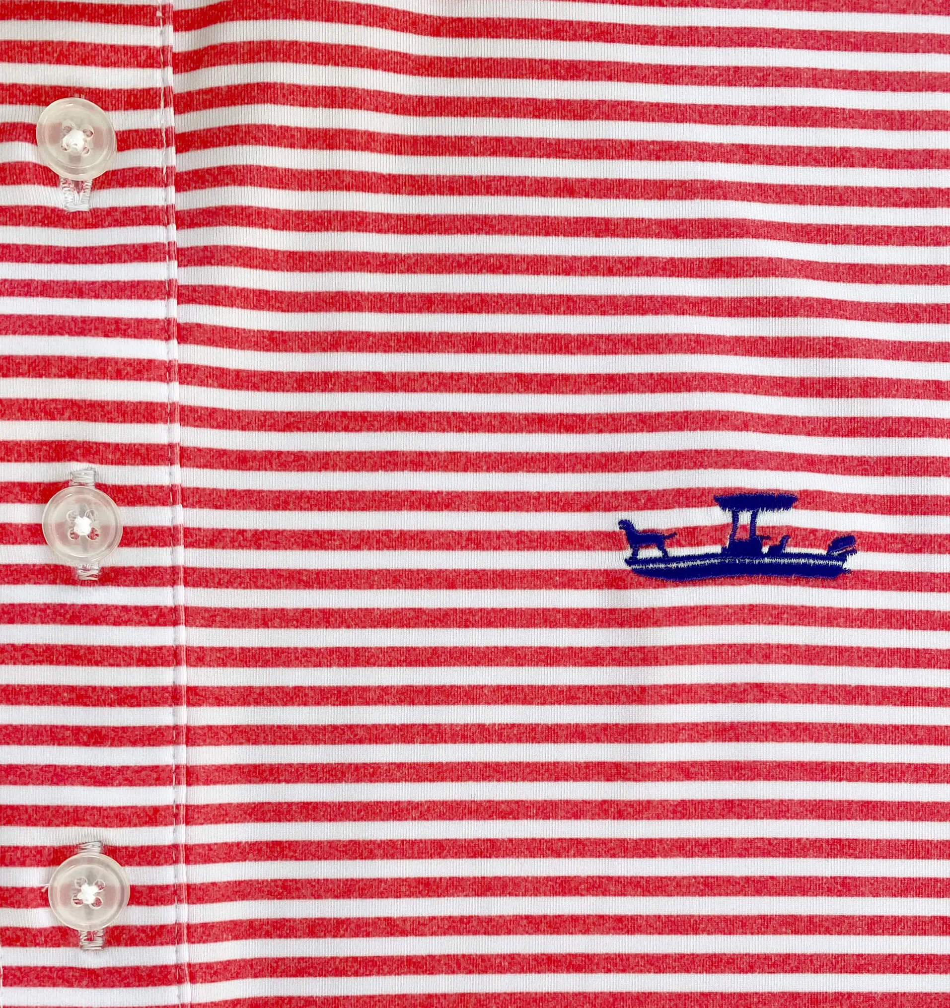 Layered Comfort Skiff Dogs: Slack Tide Polo - Red/White