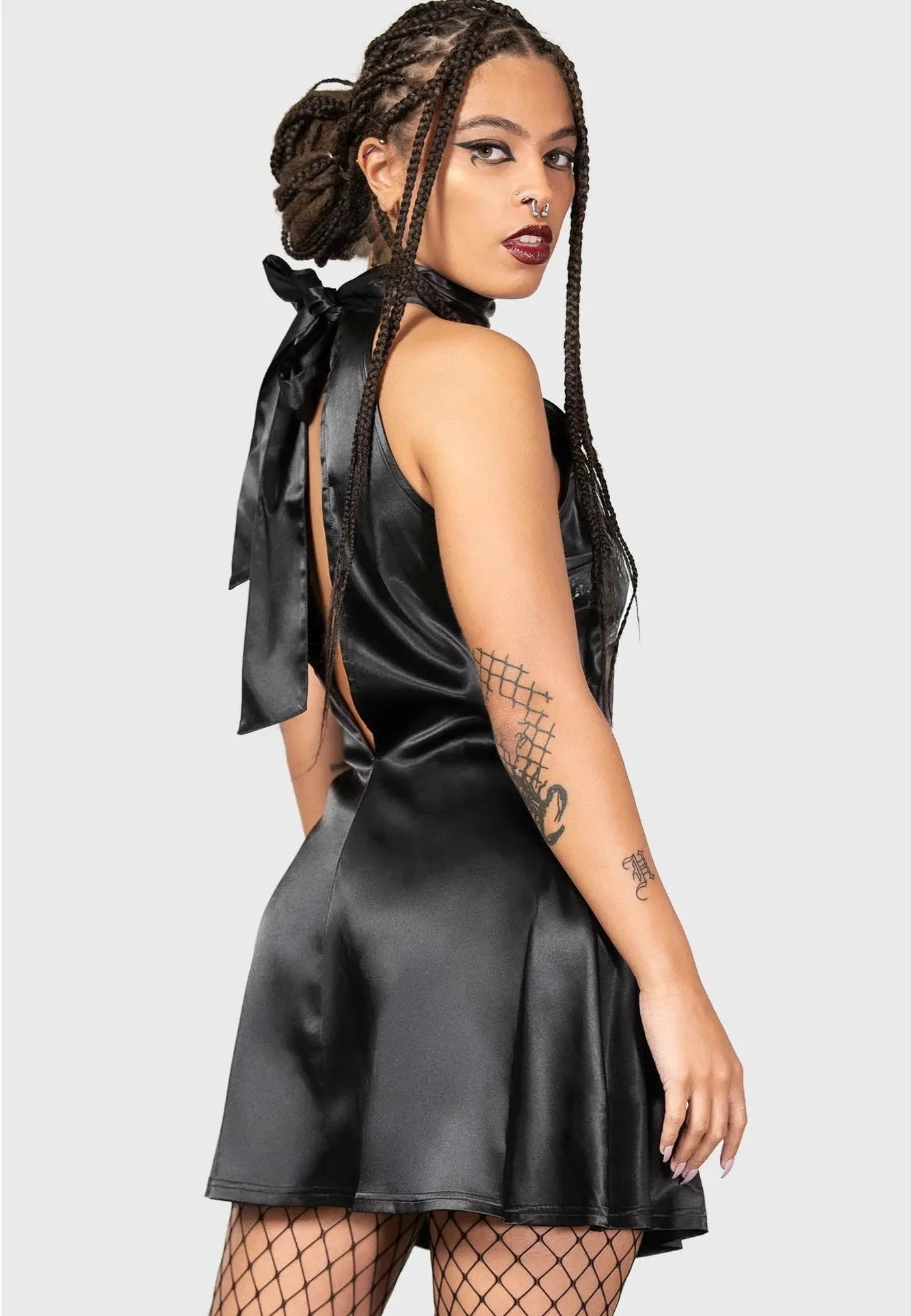 Layered Sleeves Killstar - Medusas Lair Mini Black - Dress
