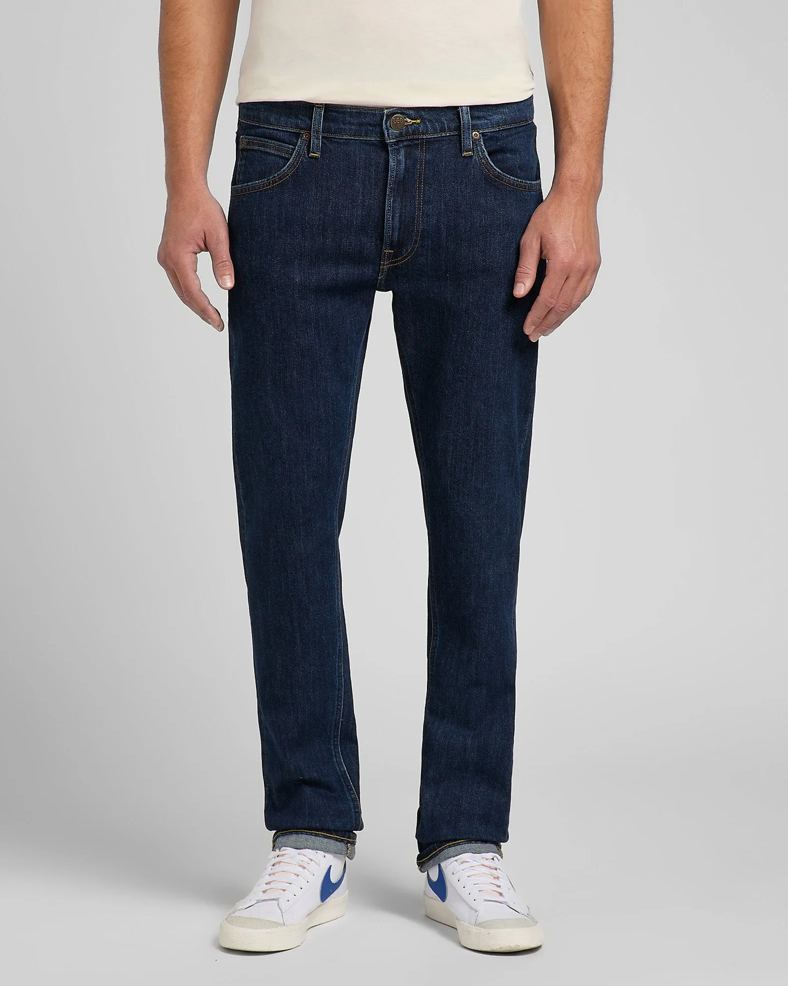 Lee Daren Zip Fly Regular Fit Mens Jeans - Deep Dark Stone | Lee Jeans | JEANSTORE