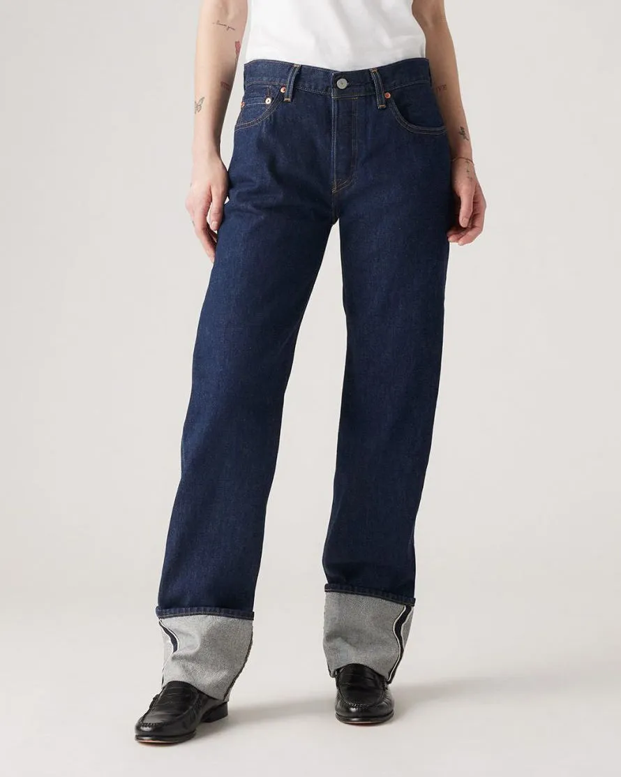 Levi's Womens 501 90's Cuffed Relaxed Straight Fit Jeans - Rinsey Rinse Selvedge | Levi's Jeans | JEANSTORE