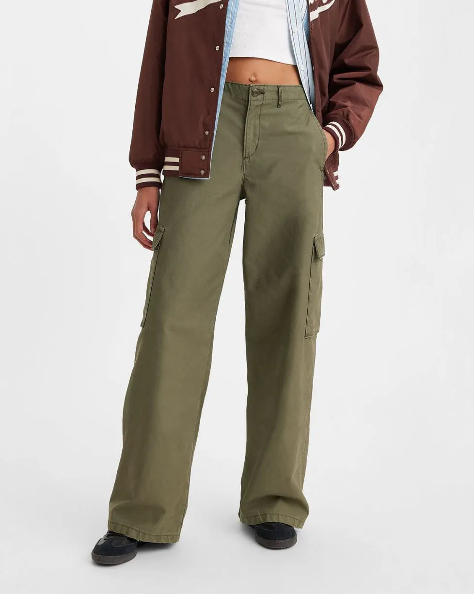 Levi's Womens Baggy Cargo Pants - Olive Night | Levi's Chinos & Non-Denim Pants | JEANSTORE
