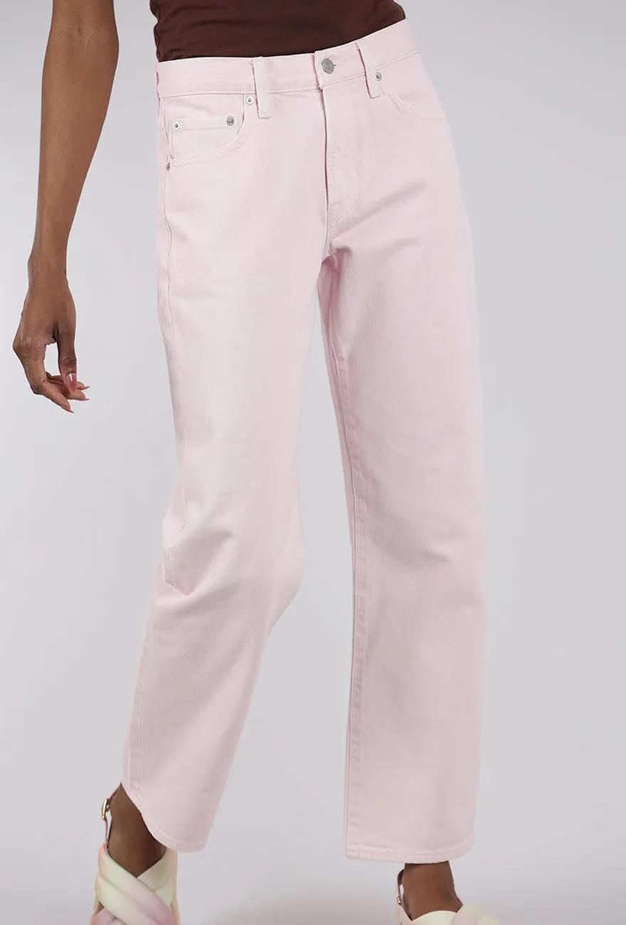 Lexi Mid Rise Bowed Straight, Blush Soft Texture