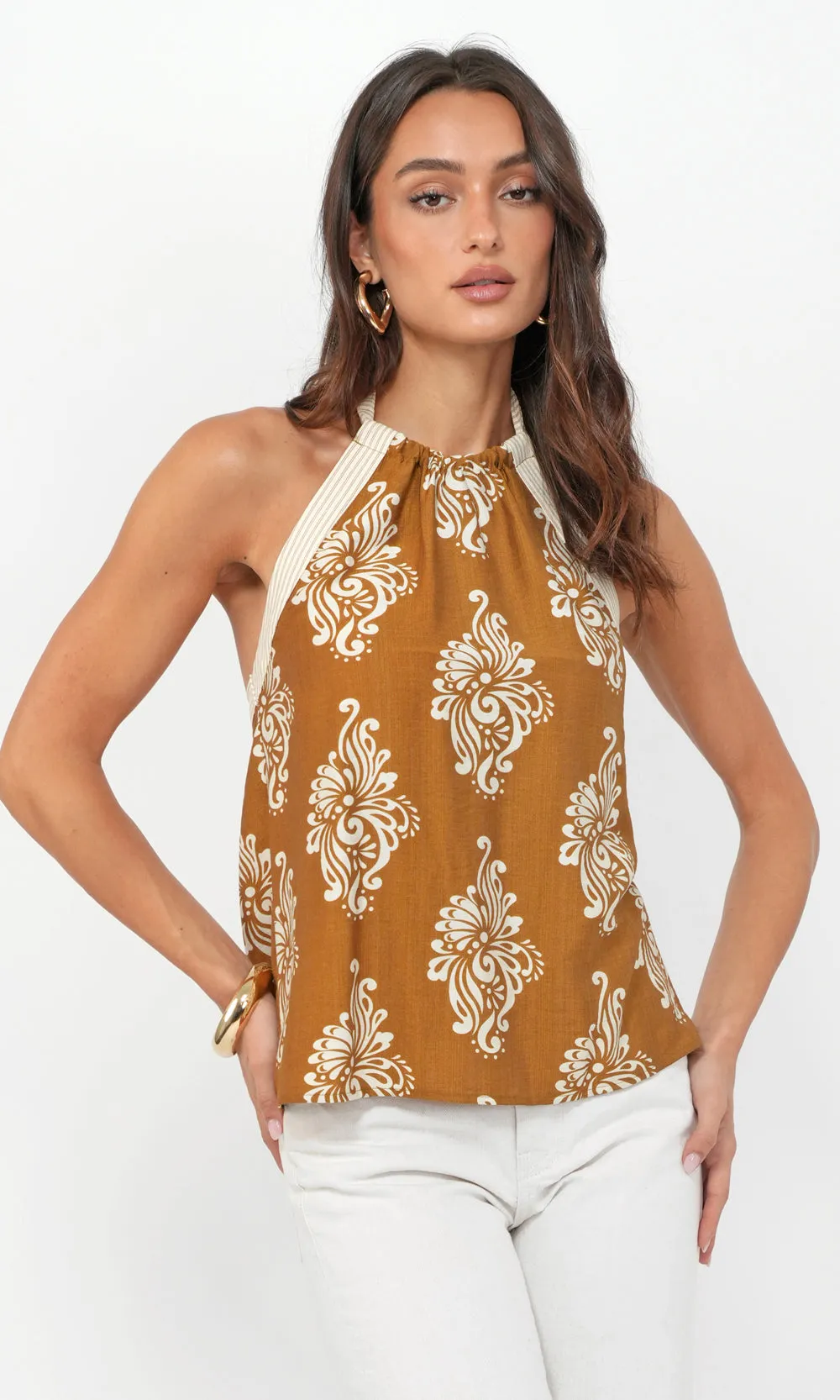 Lexie Print Halter Top Seasonal Wear