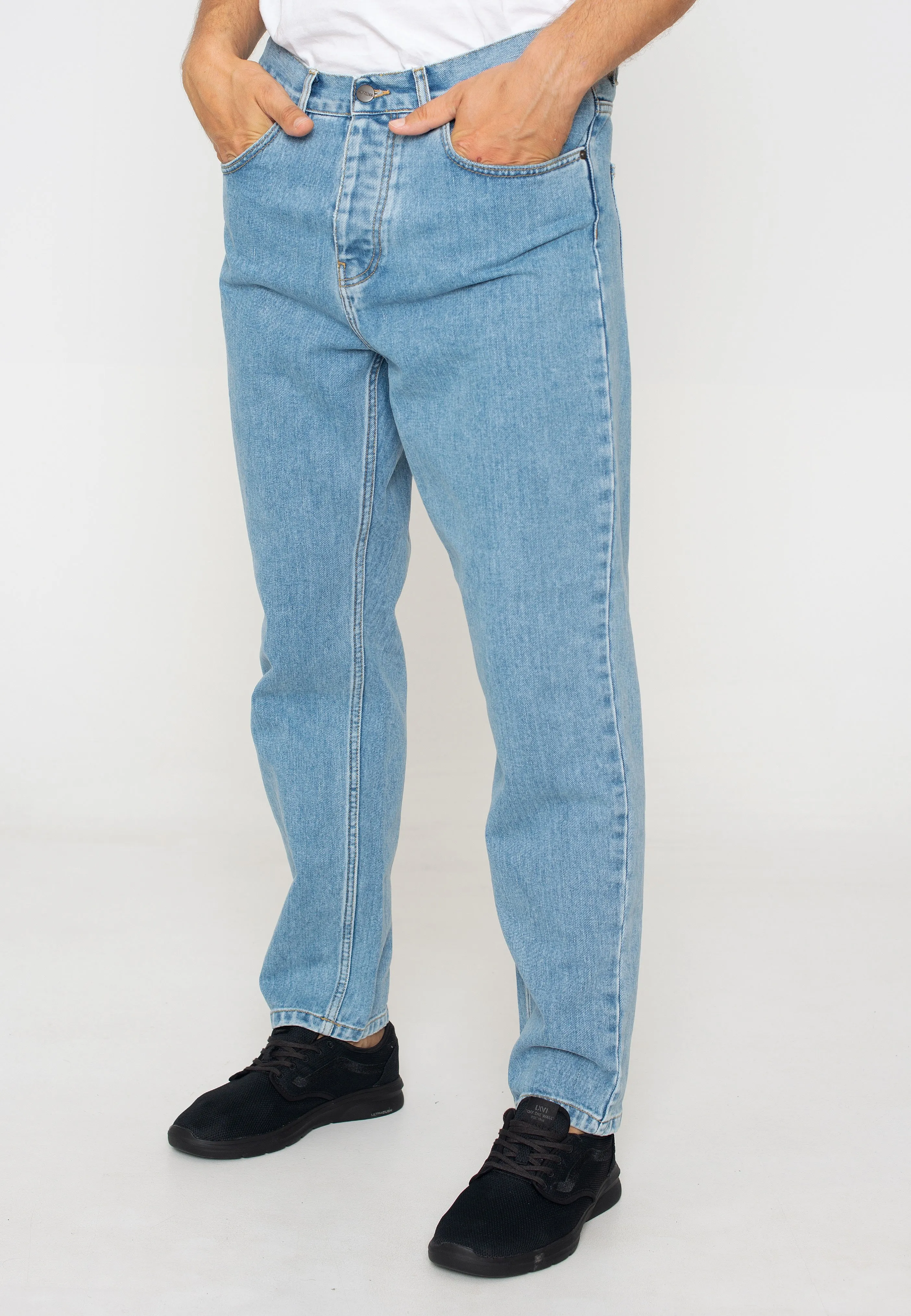 Carhartt WIP - Newel Stone Bleached Blue - Jeans Relaxed Style Smart Casual Minimalist Style Relax Fit